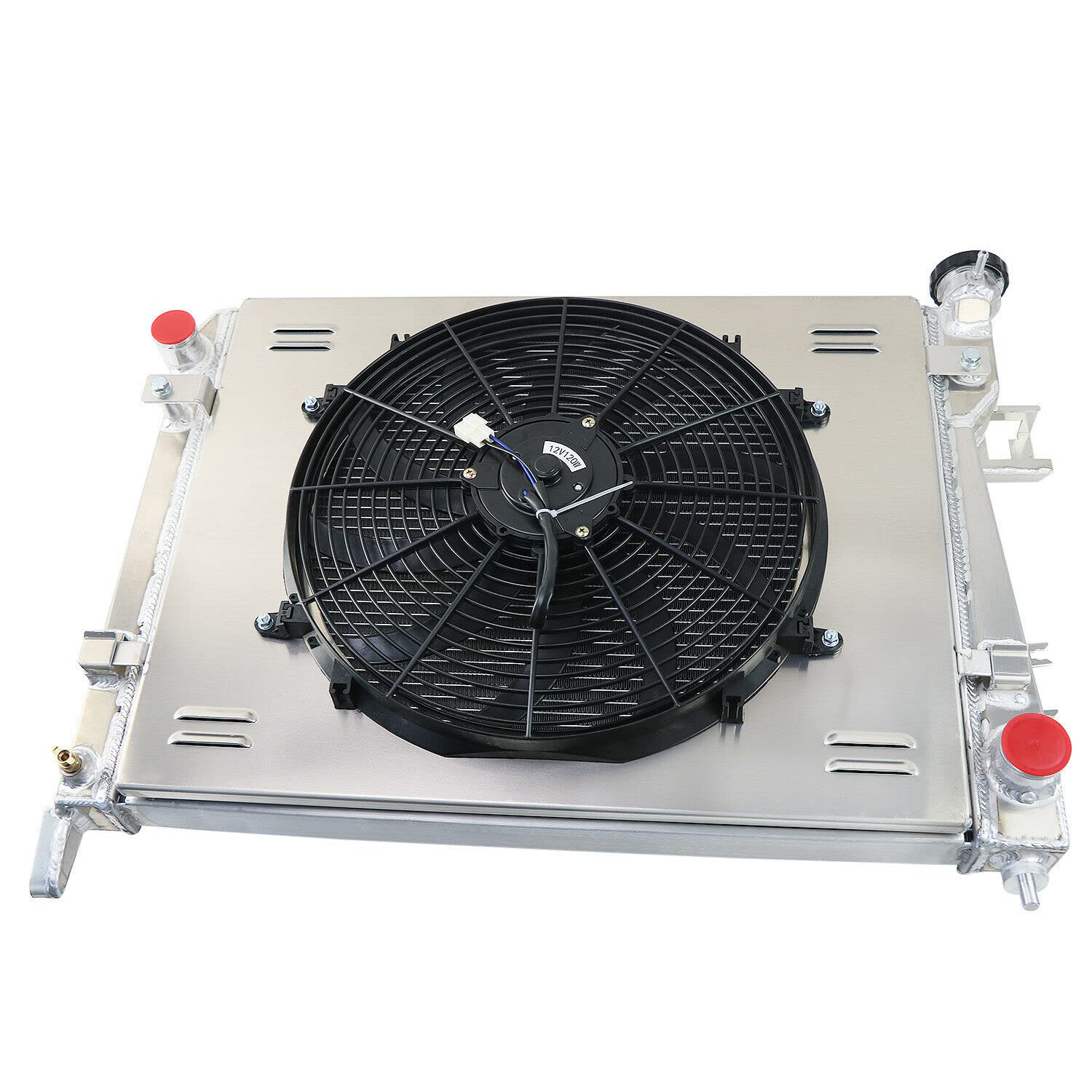 ALLOYWORKS 3-Row Full Aluminum Radiator with Shroud Fan & Relay Kit for 2004-2009 Dodge Ram 1500/2500/3500 5.7L V8 HEMI - Heavy Duty Cooling Upgrade for Towing, Off-Road & High-Performance Driving