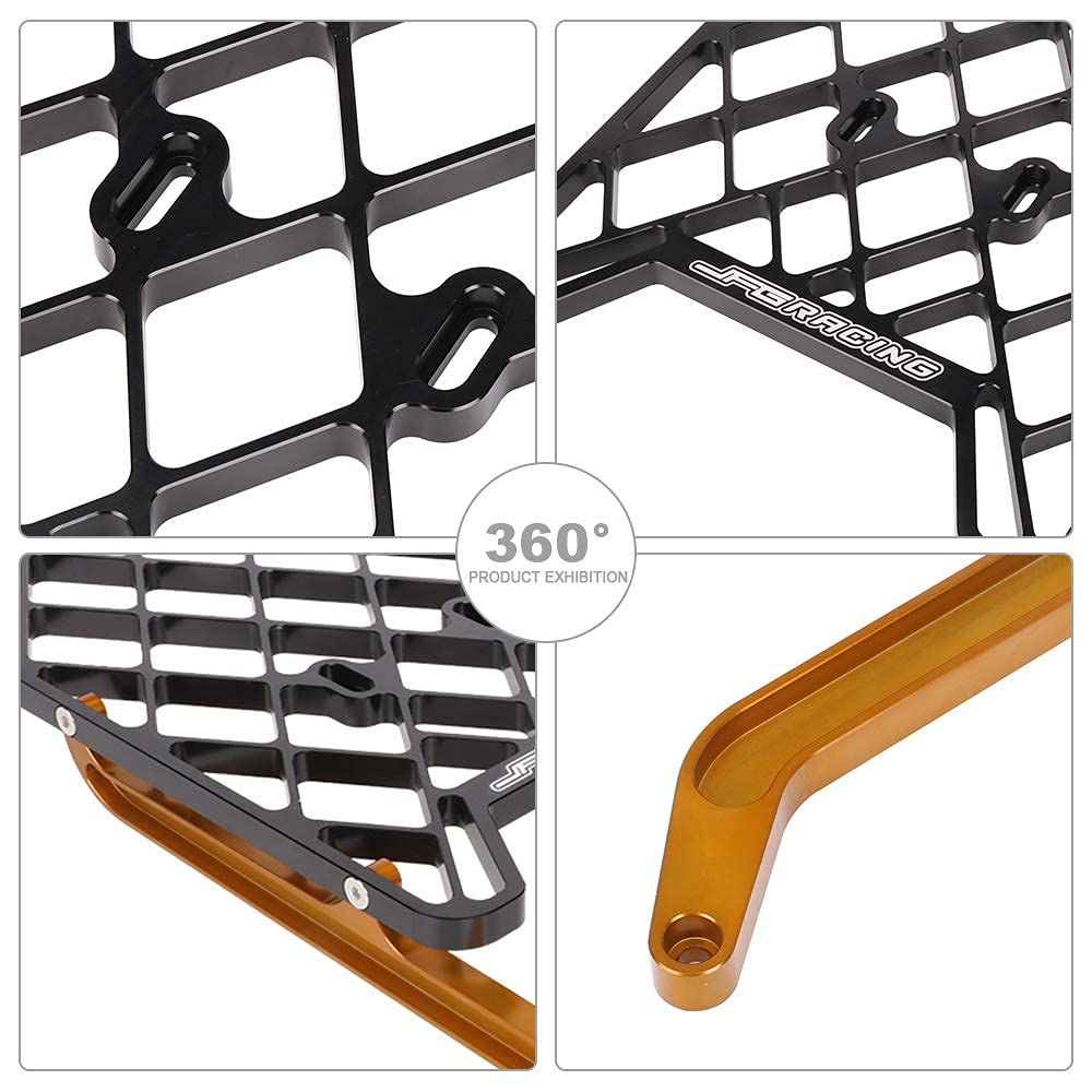 JFG RAICNG DRZ400 Luggage Rack - Heavy Duty CNC Motorcycle Top Rack for Suzuki DRZ400/DRZ400S/DRZ400SM & Kawasaki KLX400/KLX400S (All Years) - Gold - Perfect for Adventure Riding & Off-Road Travel Accessories
