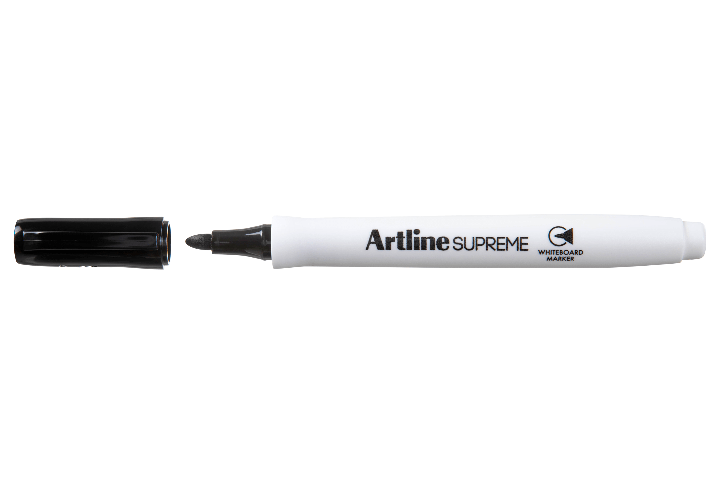 Artline Supreme Whiteboard Marker 1.5mm Bullet Tip - Black Dry Erase Markers - Pack of 12 - Ideal for Office, Classroom & Home Whiteboard Presentations