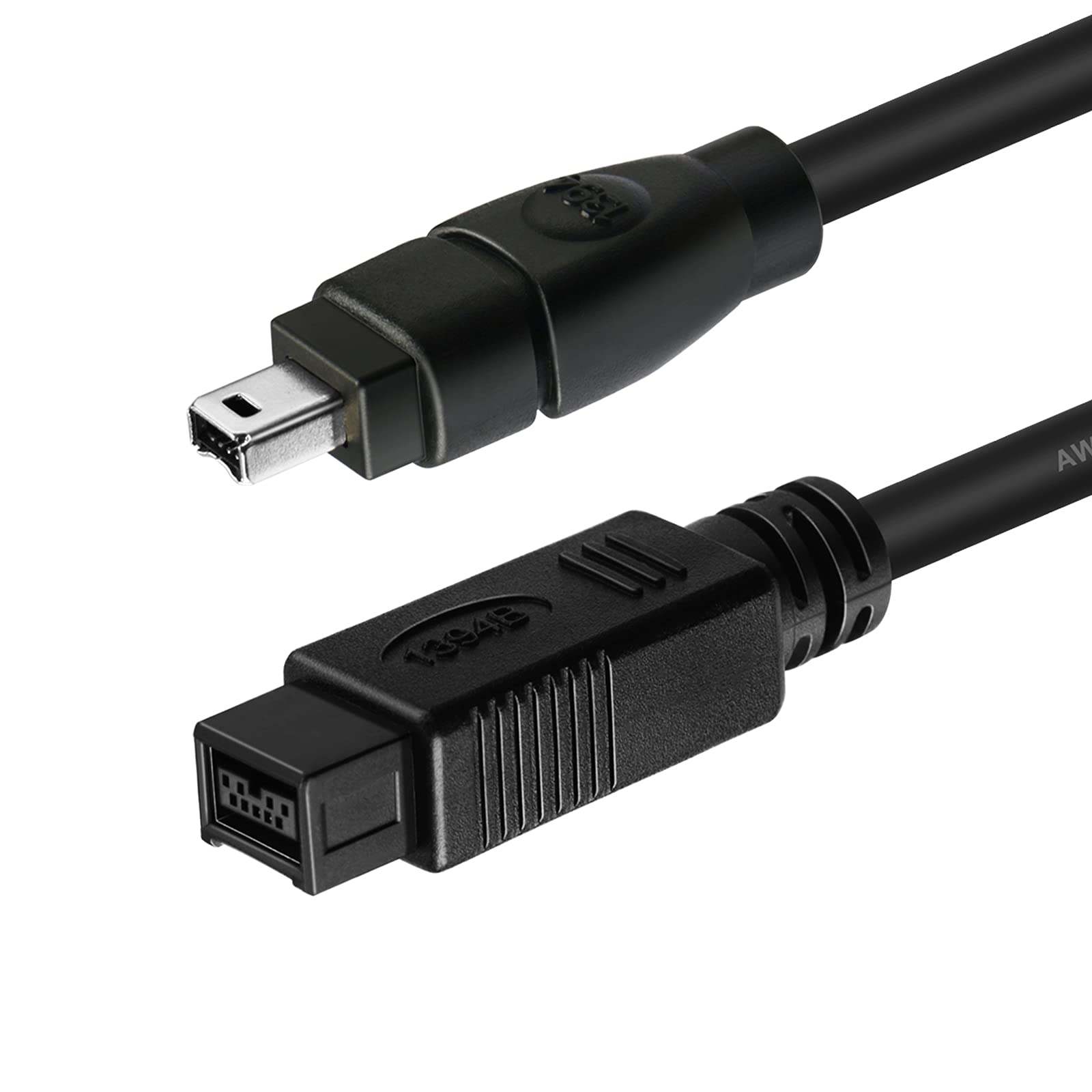 6FT Firewire 800 to Firewire 400 Cable - IEEE 1394B 9-Pin Male to 4-Pin Male High-Speed Data Transfer Cable for MacBook Pro, Mac Mini, iMac, PC - Compatible with Digital Cameras, SLR Cameras & External Hard Drives