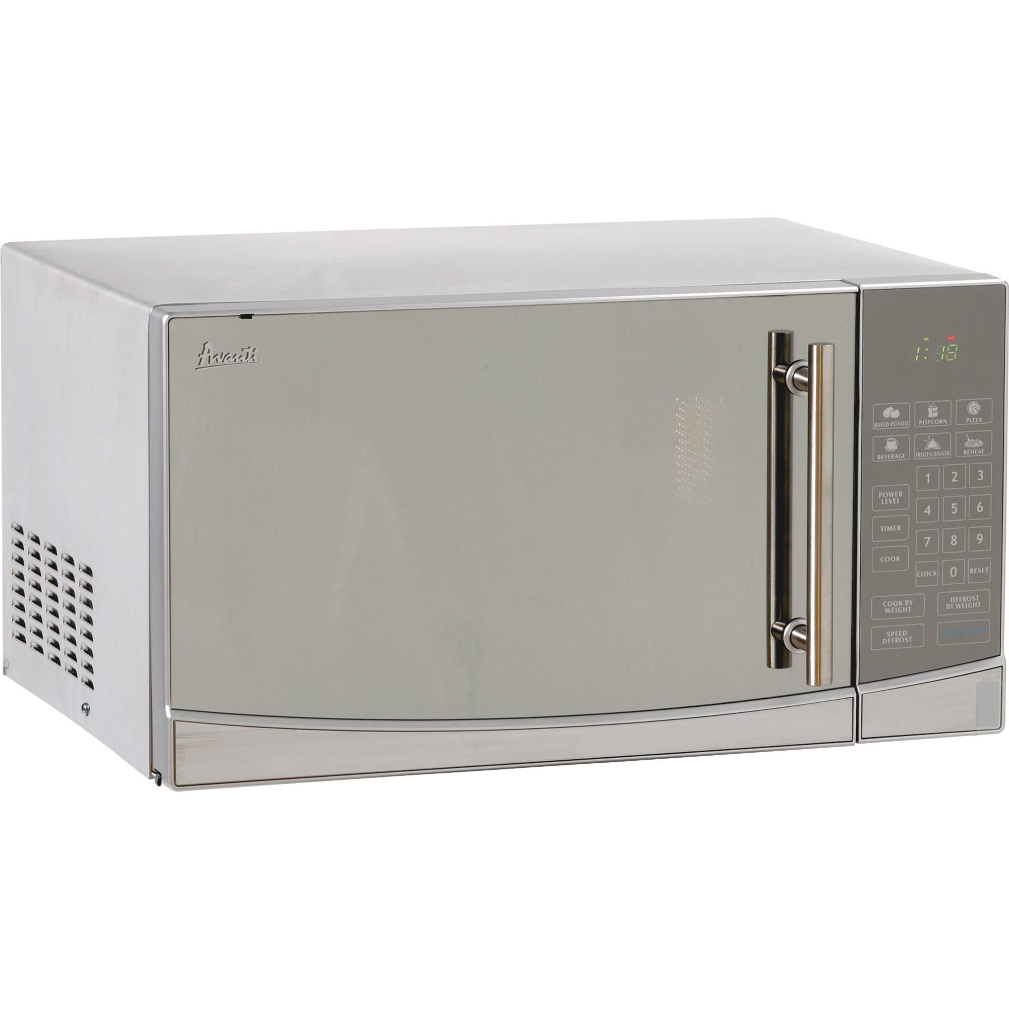 Avanti 1.1 Cu. Ft. Stainless Steel Countertop Microwave Oven - AVAMO1108SST | Compact & Durable for Small Kitchens, Dorms, Offices & RVs