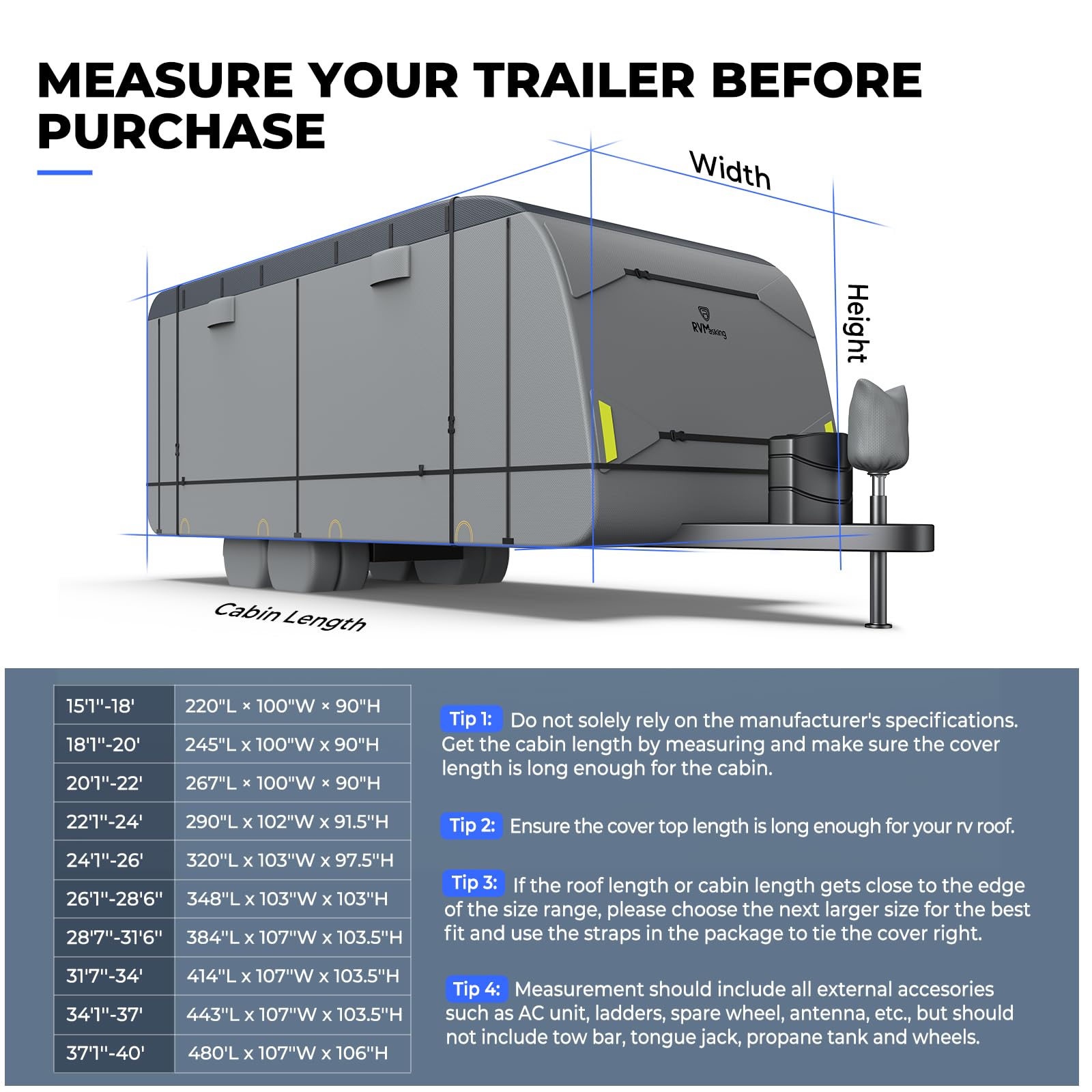 Waterproof RV Cover 22'1