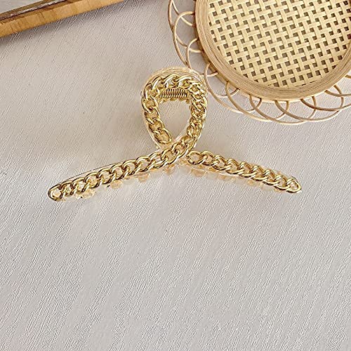 STYLEDOSE Large Gold Plastic Hair Clips for Women - 10/4cm Non-Slip Strong Jaw Hair Claw Clips - Fashion Hair Accessories for Women & Girls (Pack of 3) - Perfect for Updos, Ponytails & Everyday Styling