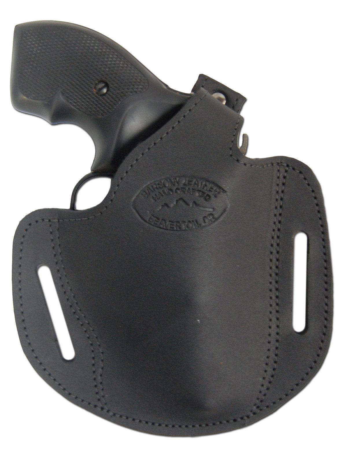 Barsony New Black Leather Pancake Holster for 2