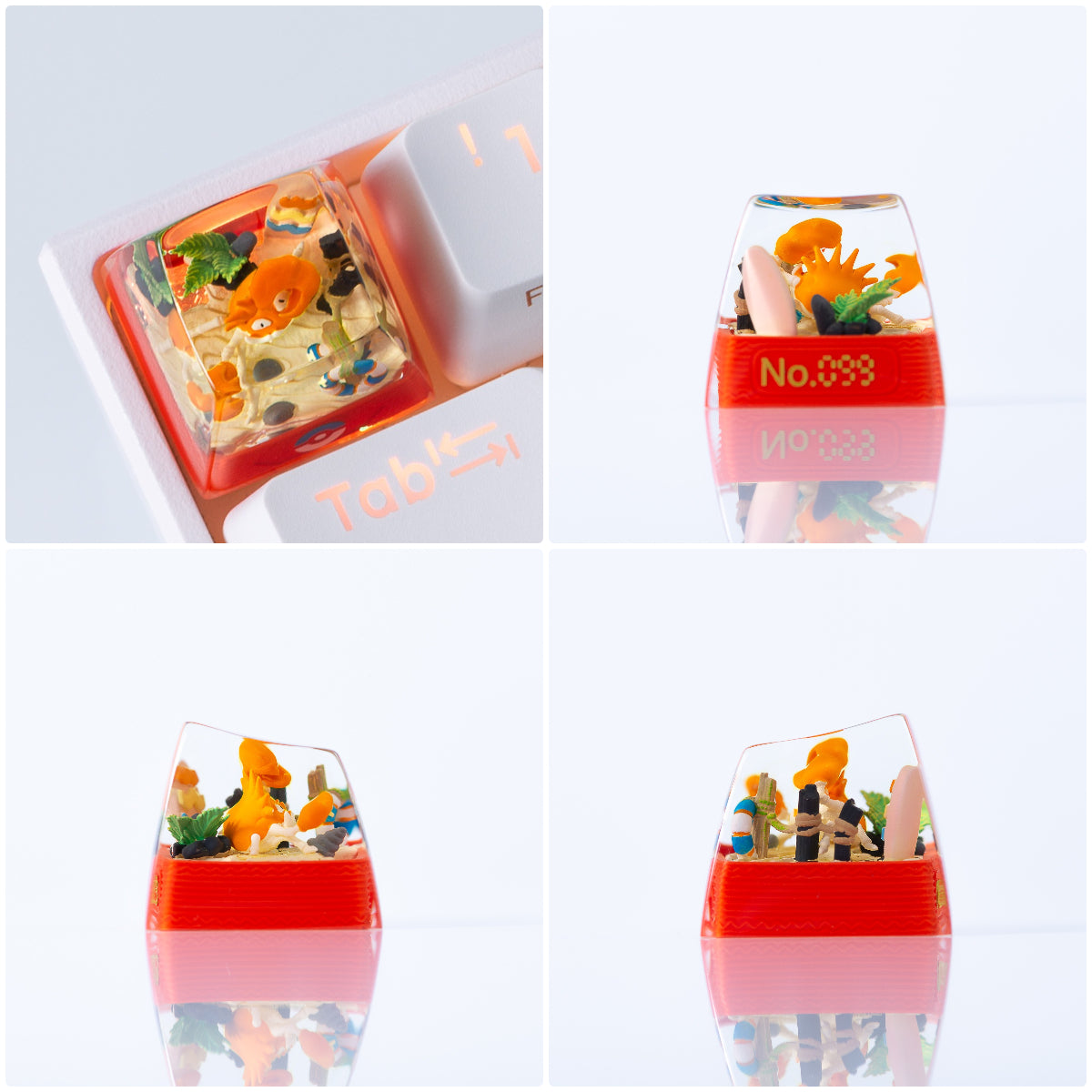 Custom DIY Translucent Resin Keycaps for Mechanical Keyboards - Personalized ESC Key with 3D Pokemon Design - Perfect for Gaming, Typing & Custom Keyboard Builds