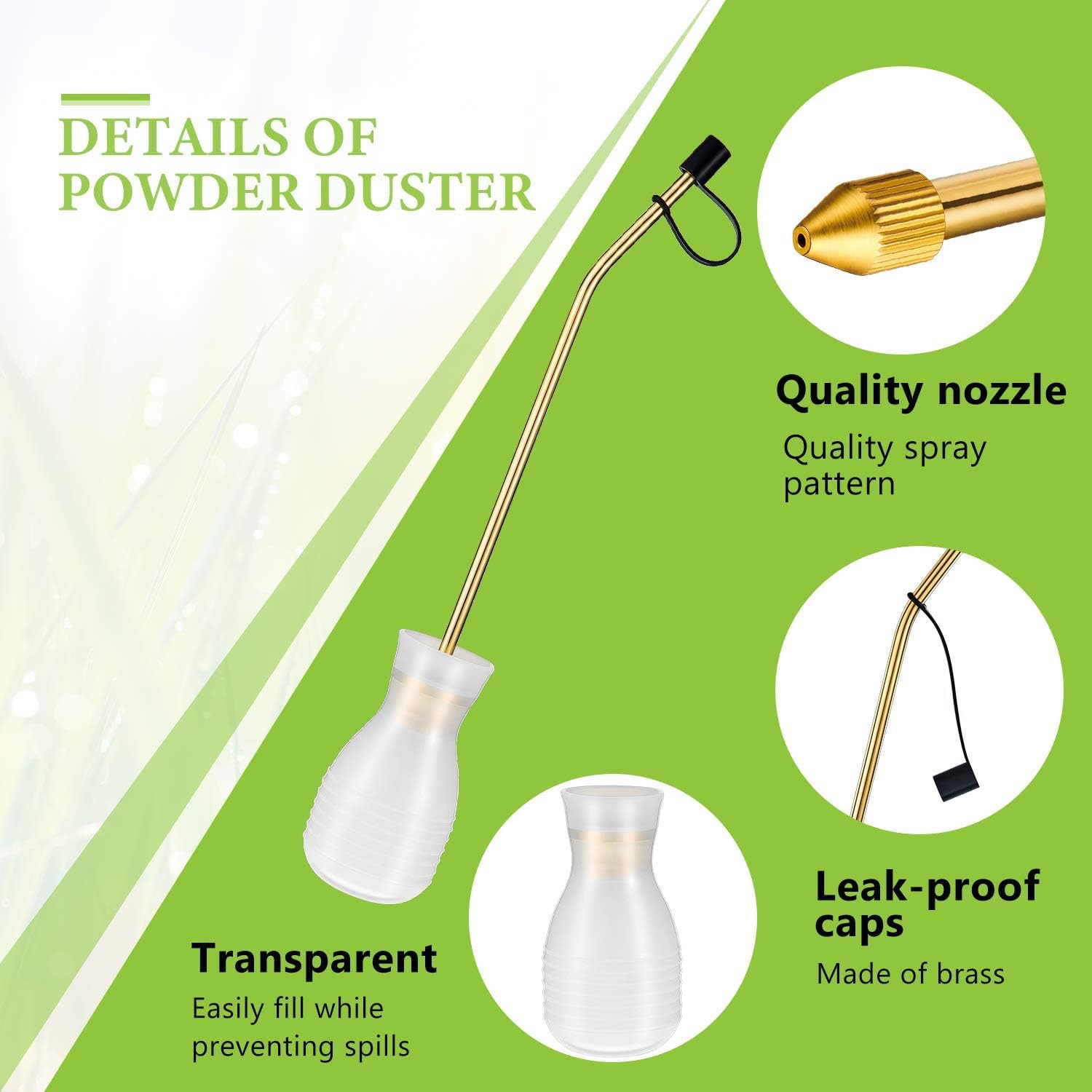 Boao Garden Sprayer Applicator Bulb with Long Copper Tube - Organic Gardening Supplies for Pest Control & Plant Care (2 Pack) - Perfect for Indoor Plants, Greenhouses & Agricultural Use