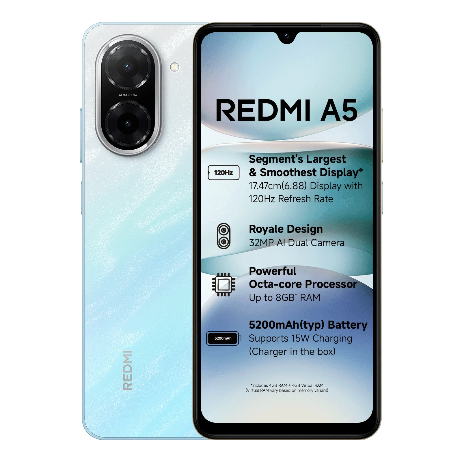 Xiaomi Redmi A5 GSM Unlocked Smartphone - International Version (New) - 6.53