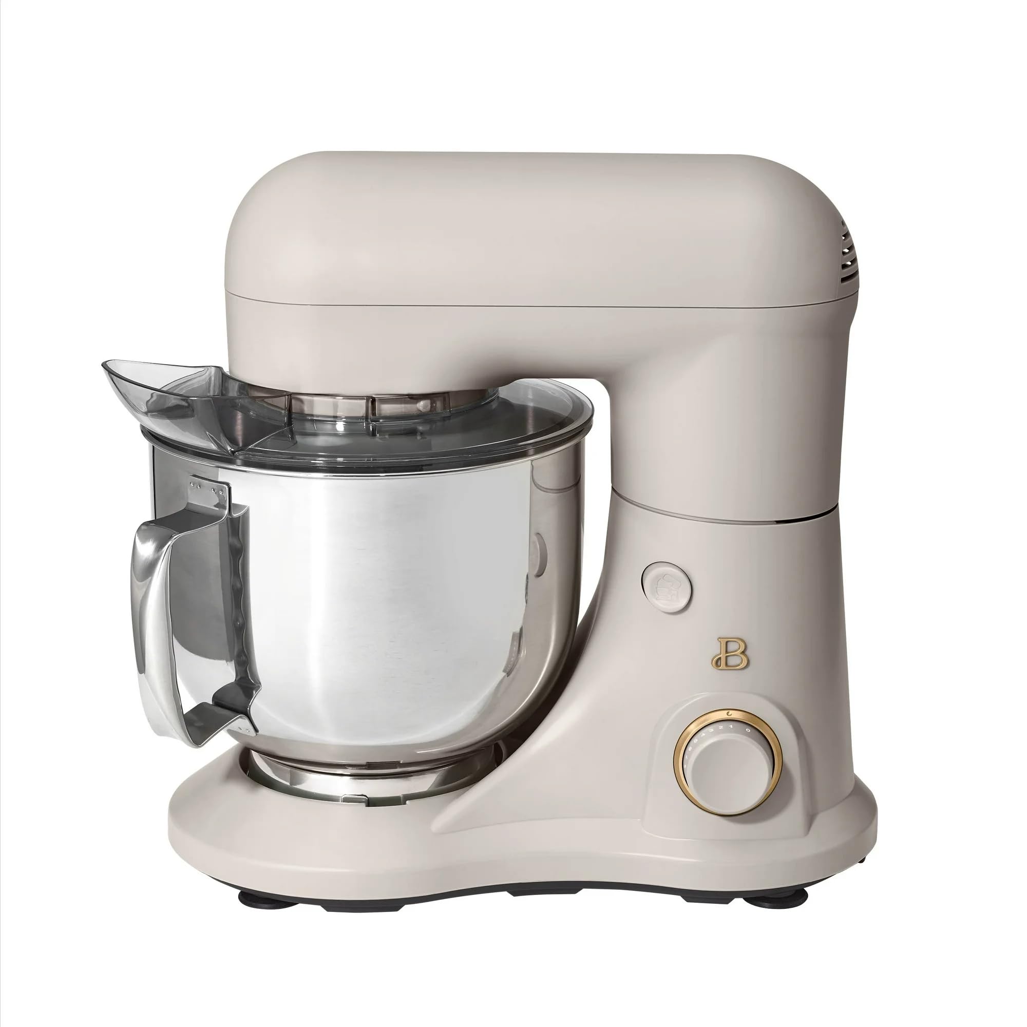 5.3 Qt Stand Mixer with Tilt-Head - 300W Powerful Motor, 12 Speed Settings, Lightweight Design - Includes Beater, Whisk, Dough Hook & Splash Shield - Perfect for Baking Cakes, Cookies, Bread & More - Drew Barrymore Collection (Porcini Taupe)