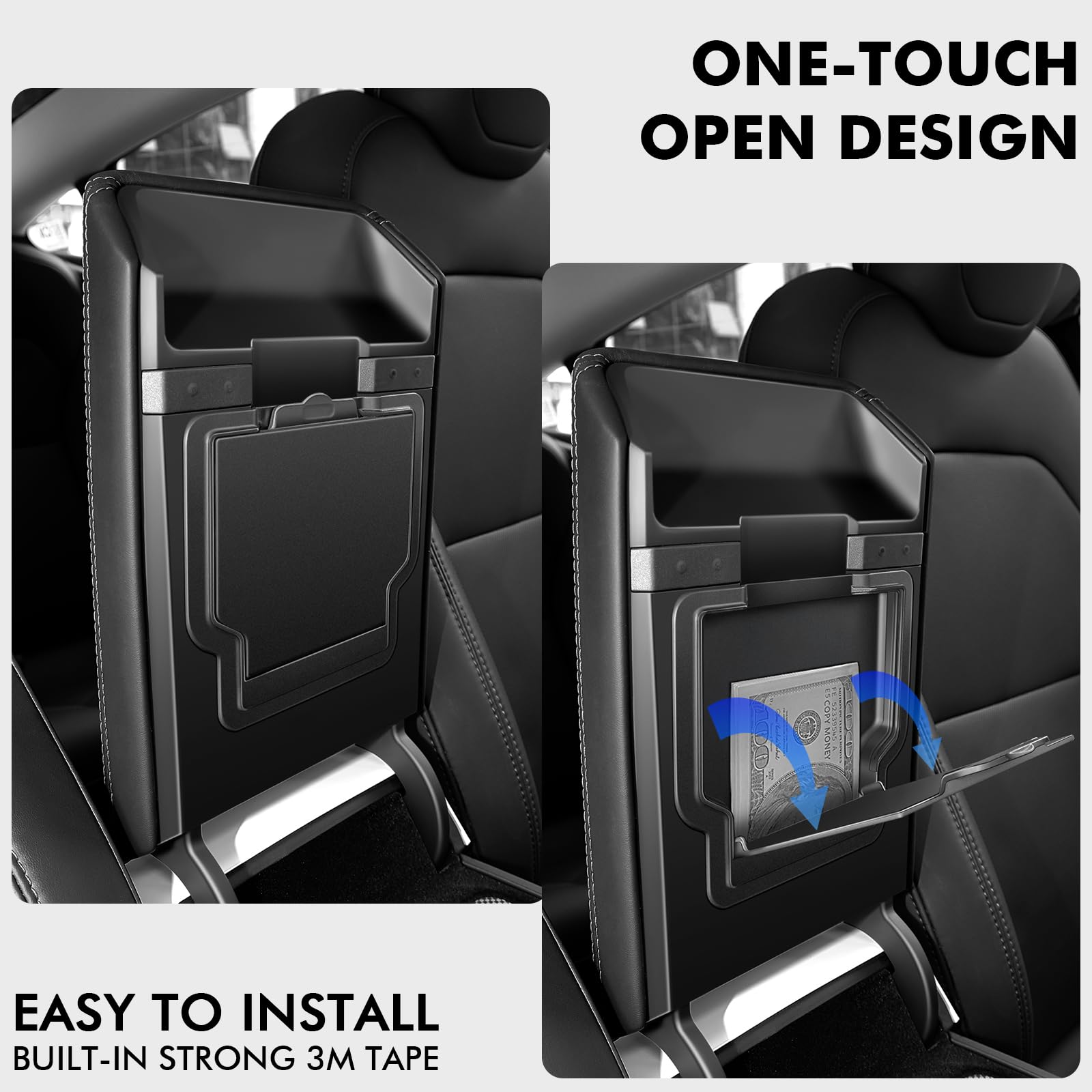 Premium Tesla Model 3 & Y Center Console Organizer Set (5-Piece) - Hidden Storage Box, Cup Holder & Armrest Drawer Tray for 2024-2025 Highland/Juniper Models - Perfect for Road Trips & Daily Commute Organization