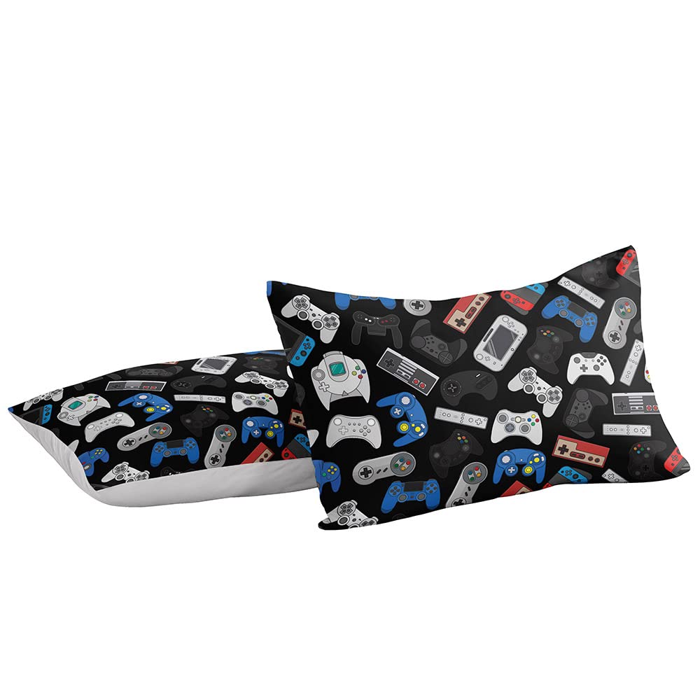 Gaming Comforter Set for Teen Boys & Kids - All Season Down Alternative Bedding with Game Controller Design - Full Size (Comforter-Game36) - Perfect for Gaming Rooms, Teen Bedrooms & Sleepovers
