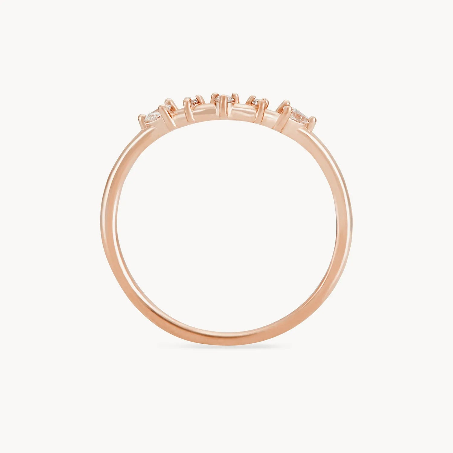 14K Rose Gold Diamond Love Band Ring - Elegant Stackable Wedding Band for Women, Perfect for Anniversaries, Engagements & Everyday Wear