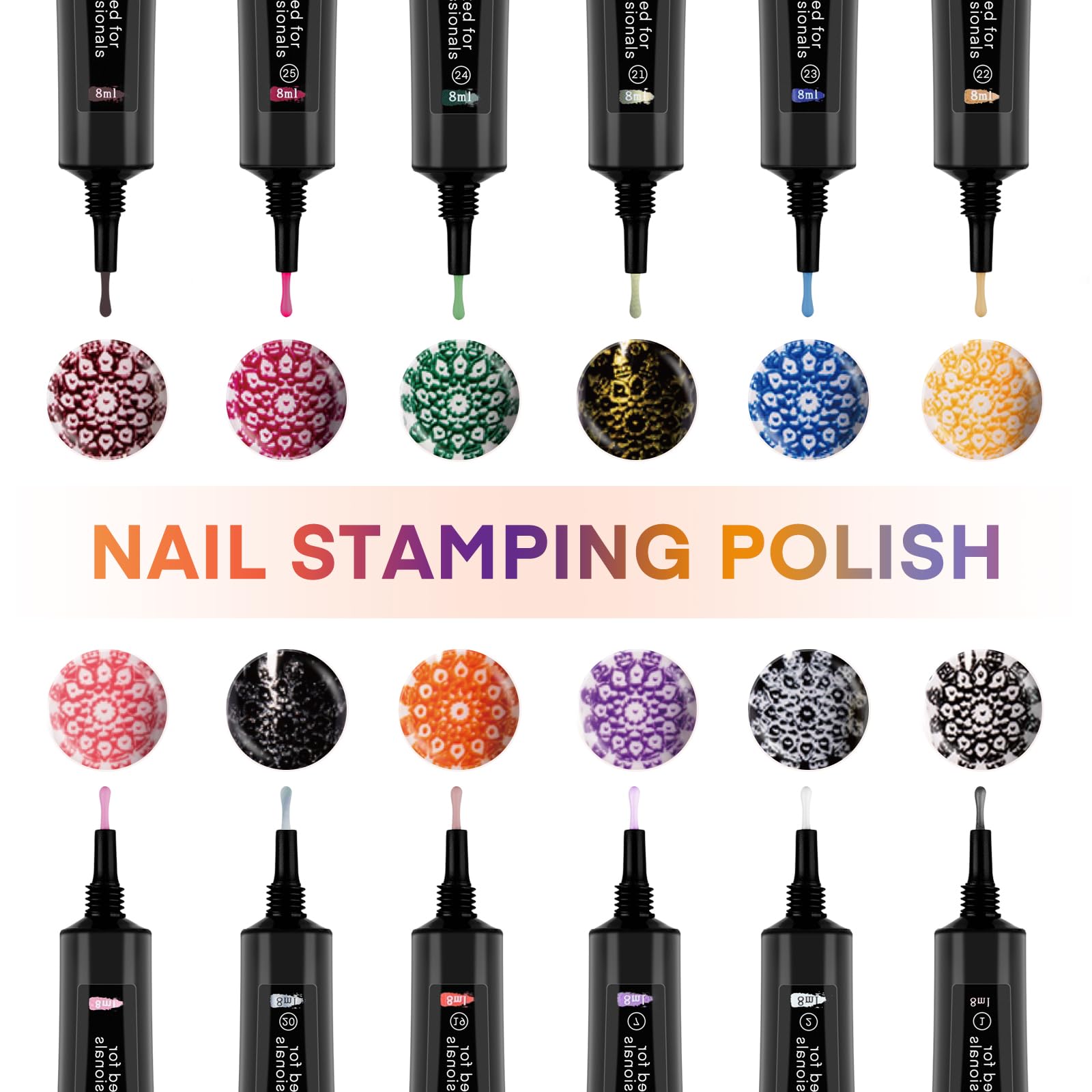 12 Colors Nail Stamping Kit with 5 Templates & French Stampers - Professional Nail Art Design Set for DIY Manicure at Home or Salon | Perfect for Parties, Weddings & Special Occasions