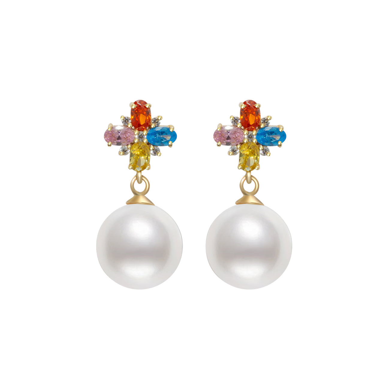 18K Solid Gold Edison Pearl Earrings for Women - Classic Elegant Jewelry Gift for Wedding, Anniversary & Special Occasions - KE00006