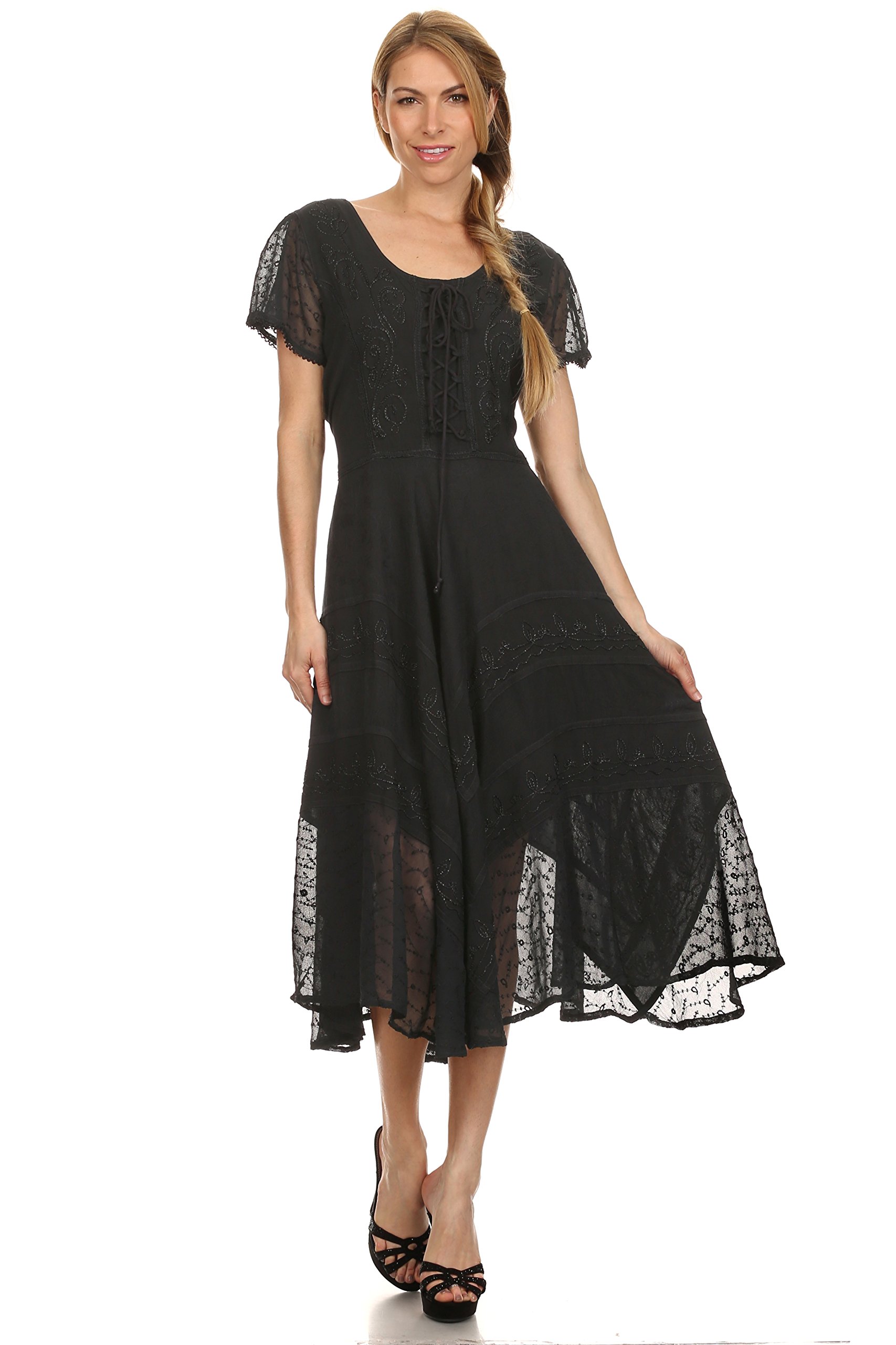 Sakkas Marigold Embroidered Fairy Dress for Girls - Elegant Floral Costume for Halloween, Birthday Parties & Photo Shoots