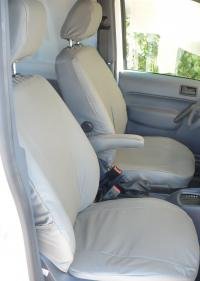 Durafit Seat Covers for 2010-2013 Ford Transit Front Bucket Seats - Taupe Velour Fabric - Perfect for Work Vans, Delivery Trucks & Fleet Vehicles