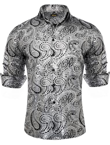 Silver Black Paisley