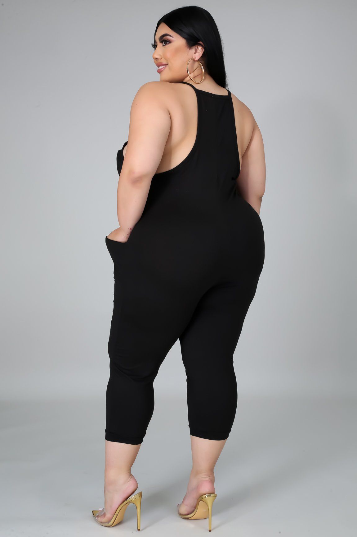 Forever Yours Women's Curve Flattering Black Jumpsuit - Slimming & Comfortable for Casual Wear, Date Night & Office Outfits