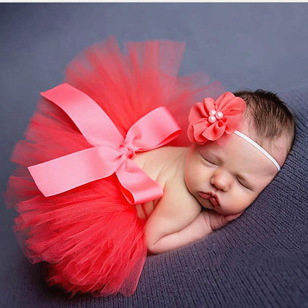 Newborn Baby Girl Tutu Dress Outfit Set - Cute Photography Props for Newborn Photo Shoots, Baby Showers & Birthday Parties