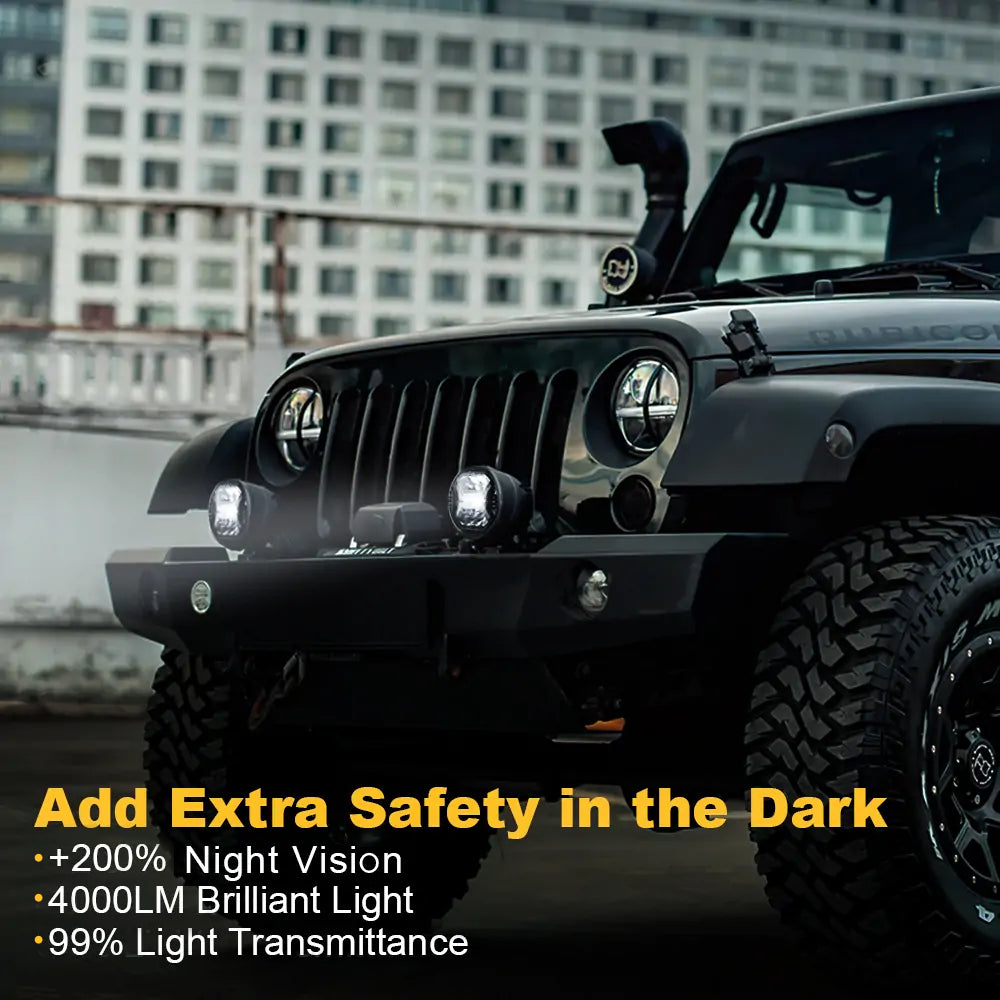 LOYO 50W 4-Inch LED Offroad Light Bar - 4000LM Super Bright Driving Lights for Trucks, Jeeps, Pickups, ATV & UTV (2-Pack) - Perfect for Night Off-Roading, Work Lighting & Trail Adventures