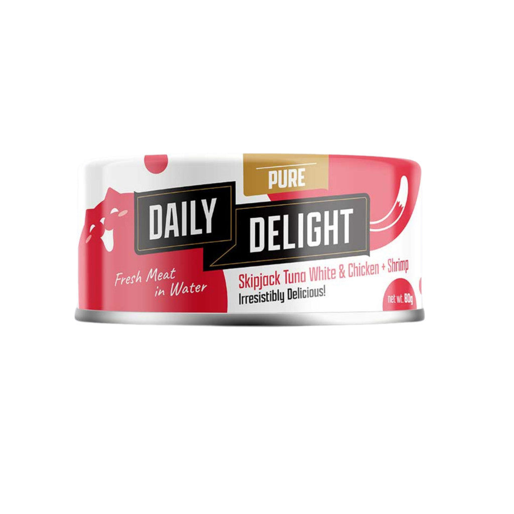 Premium Grain-Free Wet Cat Food - Skipjack, Baby Clam, Shrimp & Salmon Recipe - 80g Easy Digestible Healthy Cat Treat for Kittens & Adult Cats - Perfect for Daily Meals, Weight Management & Picky Eaters