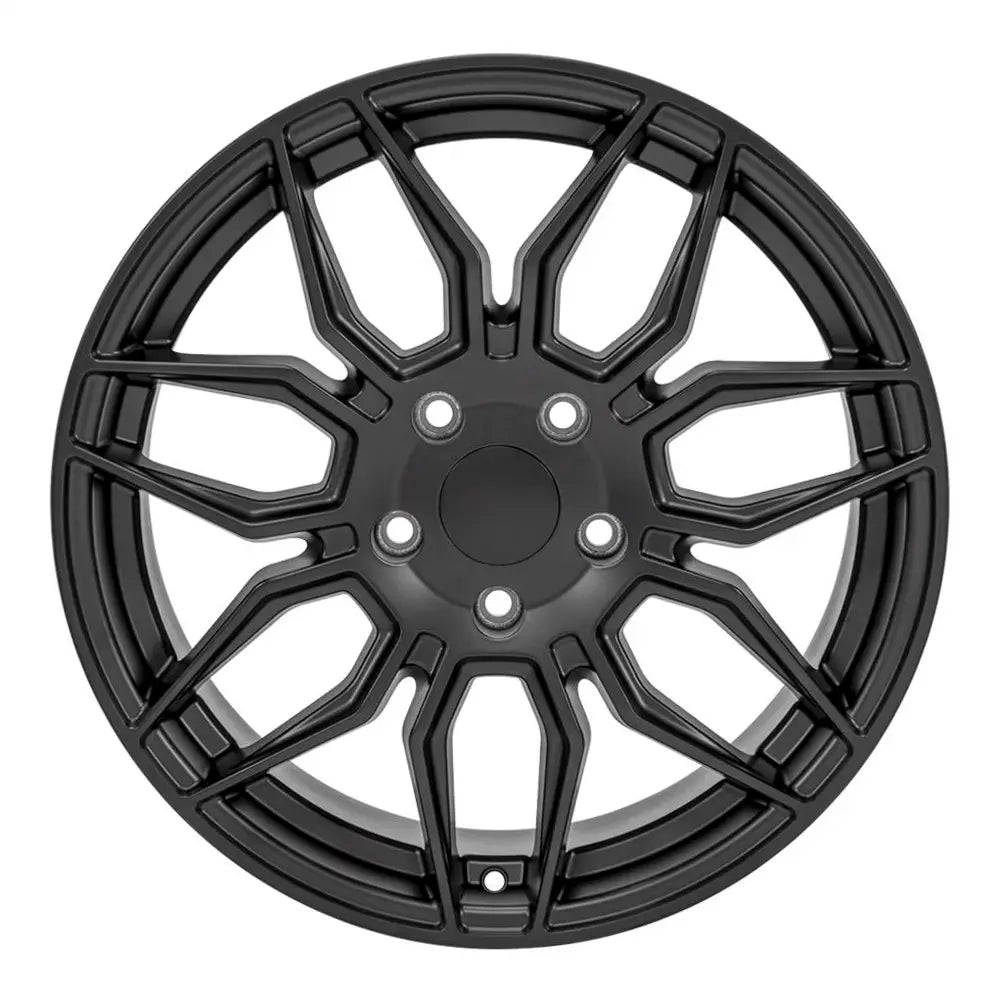 18x8.5 Inch Black CV03C Replica Wheels for Chevy Corvette C5 C6 C7 - High Performance Alloy Rims for Sports Car Replacement & Custom Upgrades | Perfect for Street Racing, Car Shows & Daily Driving
