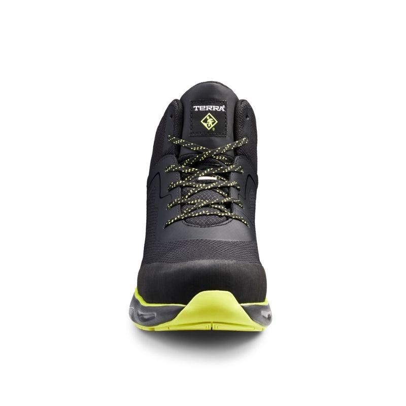Terra Lites MID TR0A4NRTA35 Unisex Composite Toe Athletic Safety Shoes - Black/Lime | Lightweight Work Shoes for Construction, Warehouse & Industrial Safety | OSHA Compliant Work Boots for Men & Women