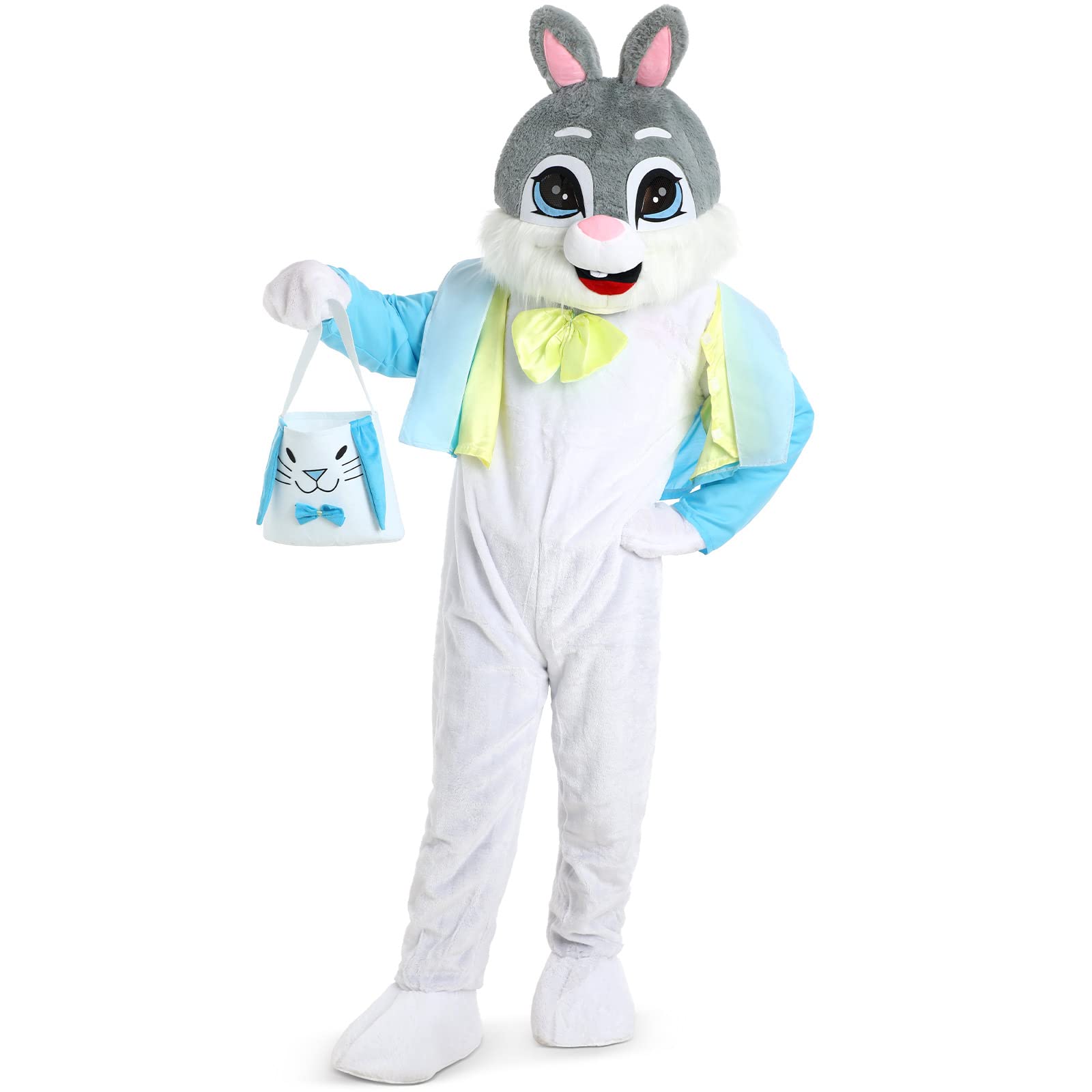 Patelai Adult Easter Bunny Costume - Plus Size Plush Rabbit Outfit for Men & Women | Easter Party, Cosplay, Mascot, Holiday Celebration