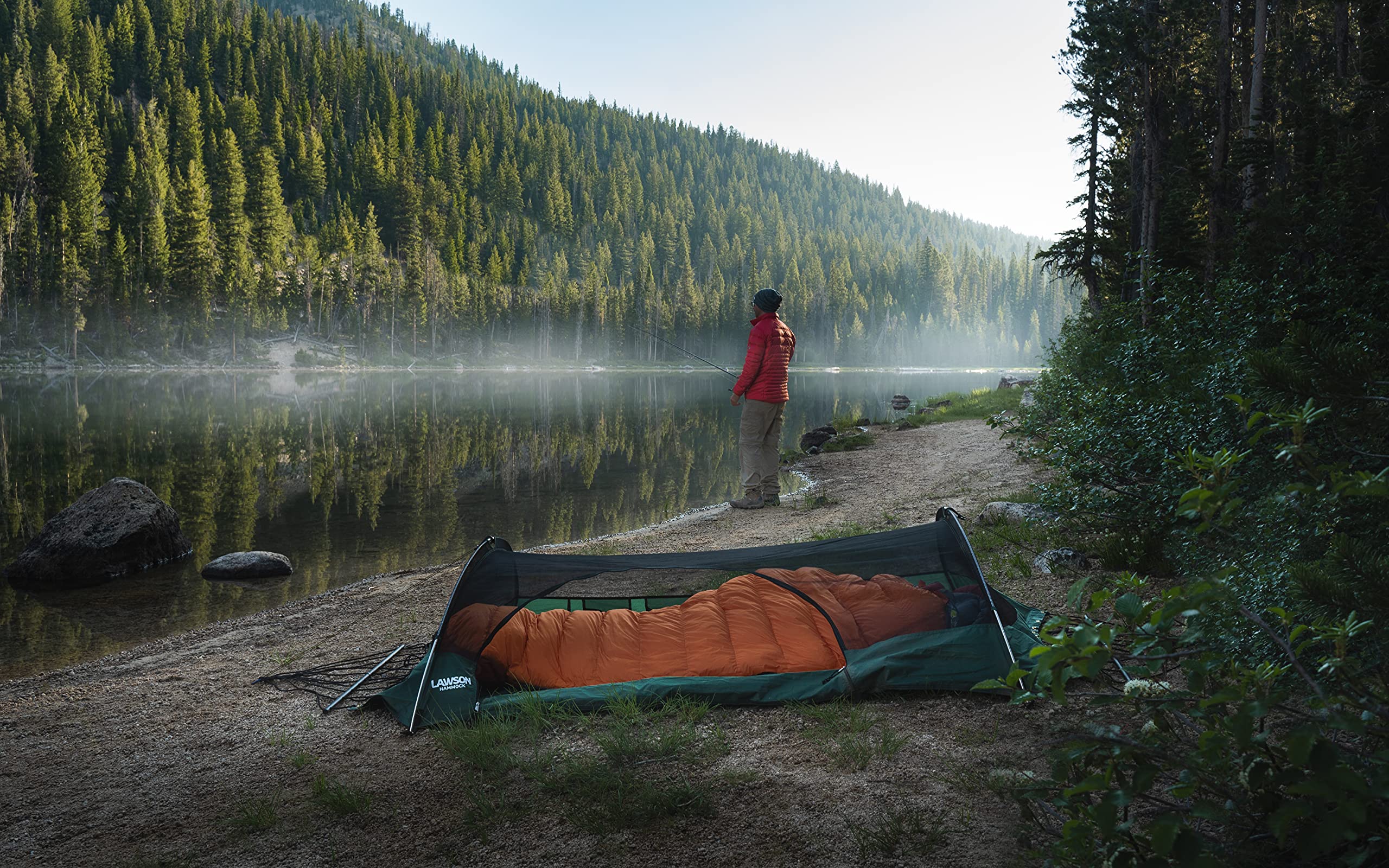 Lawson Hammock Blue Ridge Camping Hammock - Portable Lightweight 2-in-1 Hammock Tent for Backpacking, Hiking & Outdoor Adventures - Perfect for Camping, Backyard Relaxation & Travel