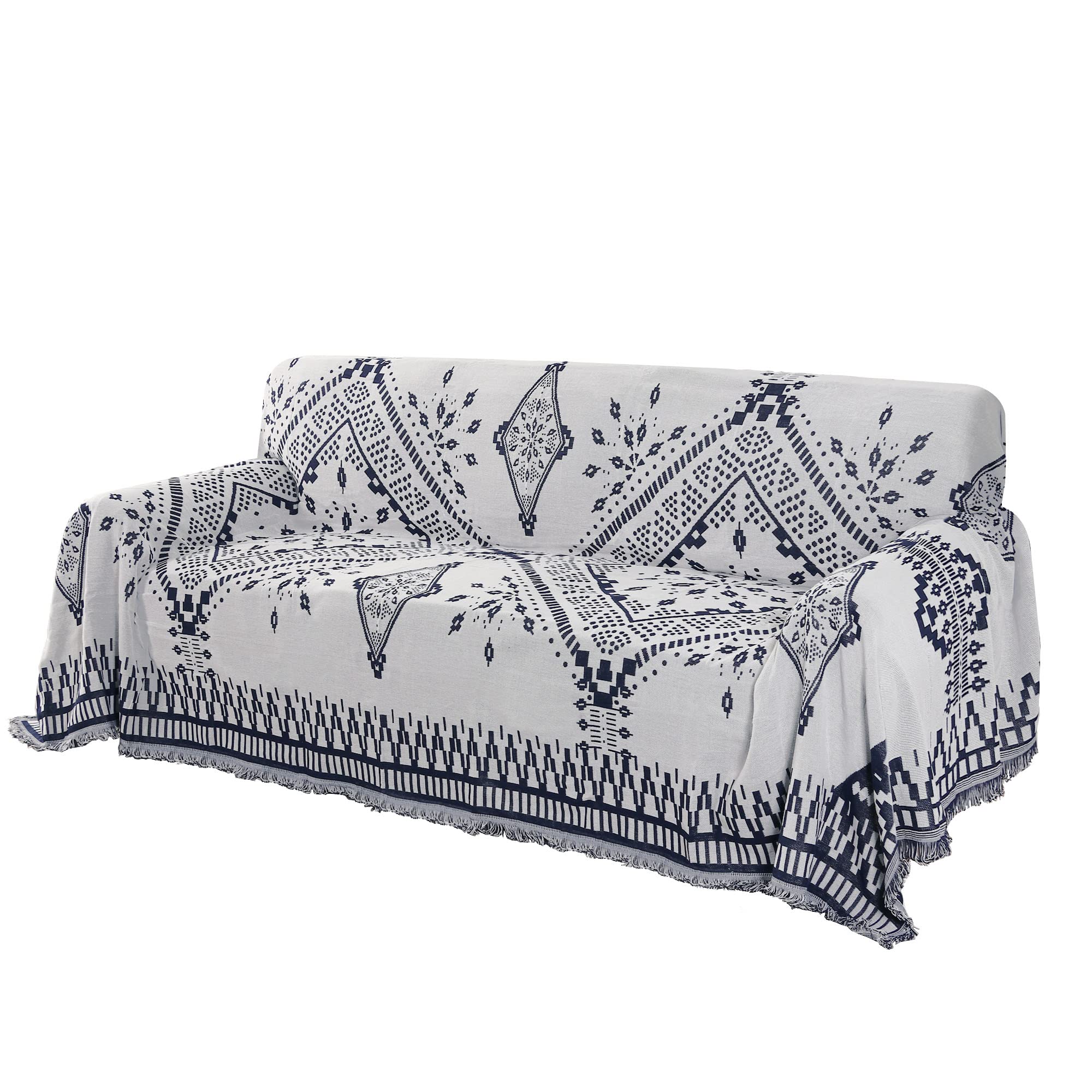 Reversible Sofa Cover for Dogs - H.VERSAILTEX Couch Slipcover Fits Most Sofa Shapes, Tassel Trim, Sectional Protector (X-Large 71