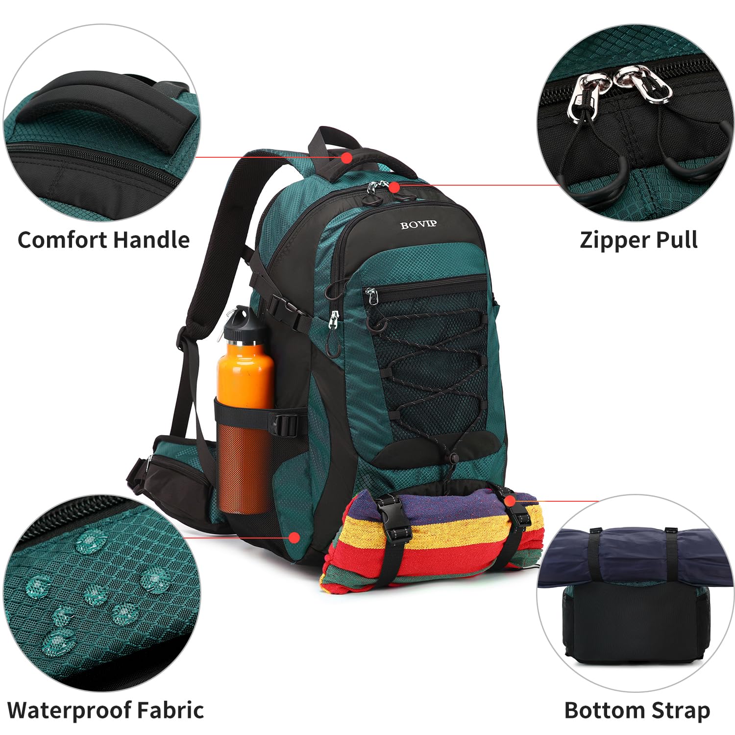 40L Waterproof Hiking Backpack - Lightweight Camping & Travel Daypack for Men & Women - Outdoor Adventures