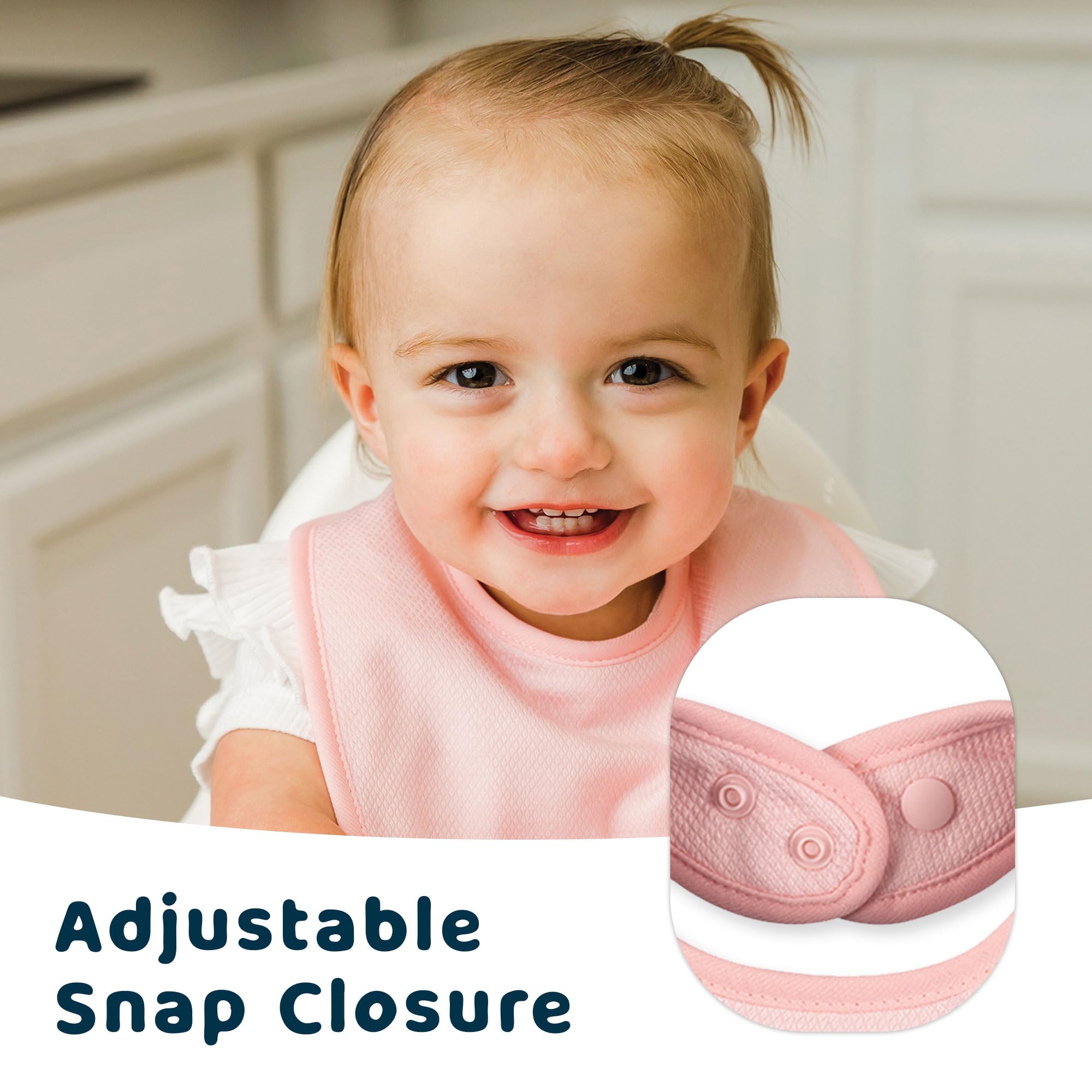 Tiny Twinkle Baby Feeding Bibs 8 Pack - Waterproof & Absorbent Drool Bibs for Infants - Soft & Comfortable for Mealtime, Teething, and Daily Use