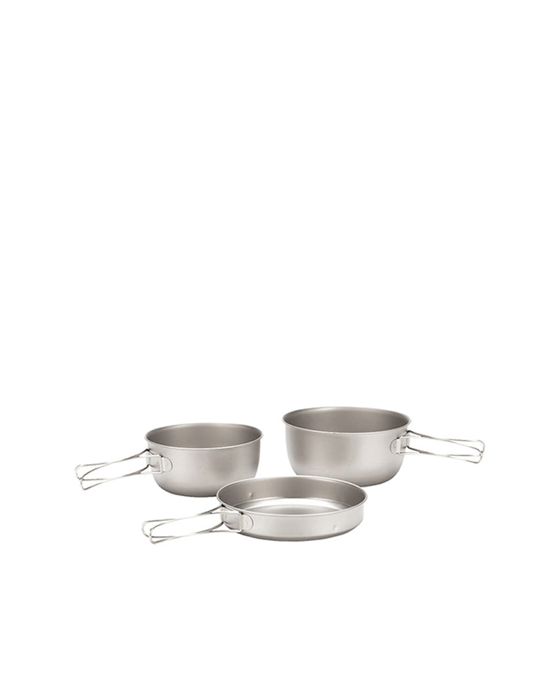 Premium 3-Piece Titanium Cookset - Lightweight Camping Cookware for Backpacking, Hiking & Outdoor Adventures