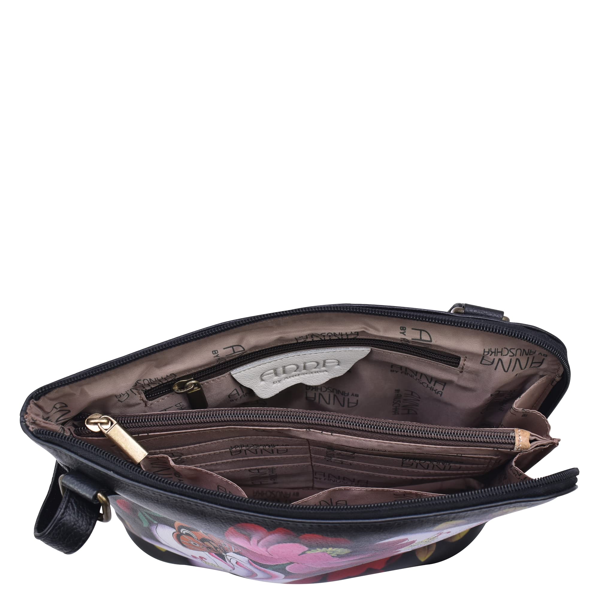 Anna by Anuschka Genuine Leather Crossbody Organizer Bag - Stylish & Functional Purse for Women, Travel, Work & Everyday Use
