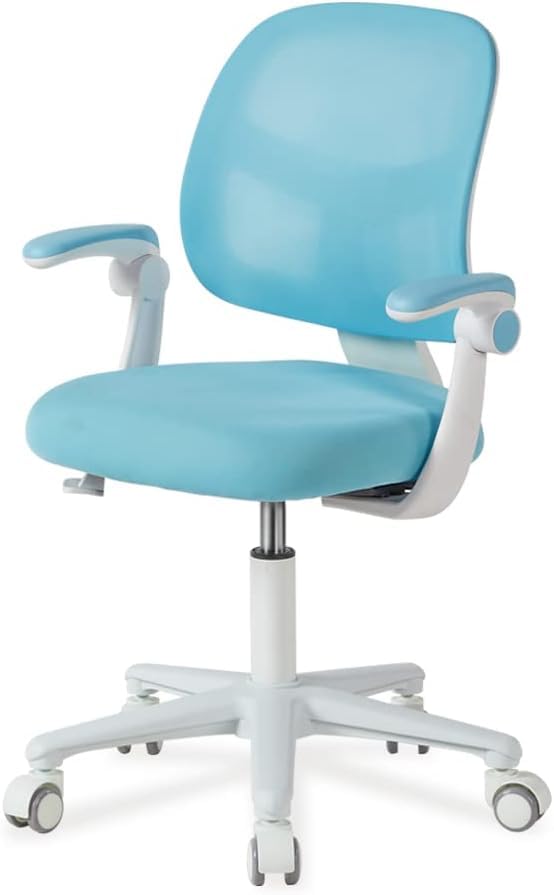 **Adjustable Kids Desk Chair - Ergonomic Study Chair for Children Ages 4-12, Light Blue - Perfect for Homework, Online Learning & Playtime**