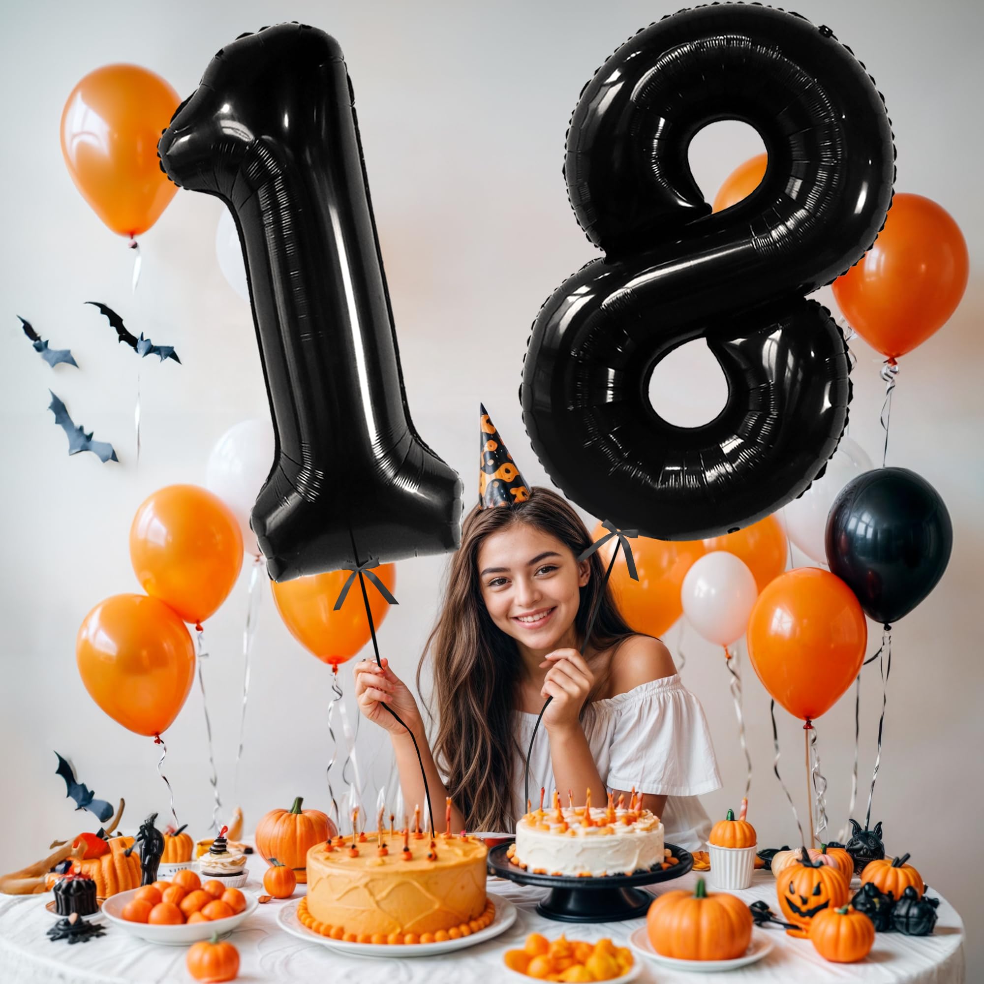 **KatchOn 40 Inch Giant Black 18 Balloon Numbers - Happy 18th Birthday Party Decorations for Boys & Girls - Perfect for Birthday Backdrops, Photo Booths & Milestone Celebrations**
