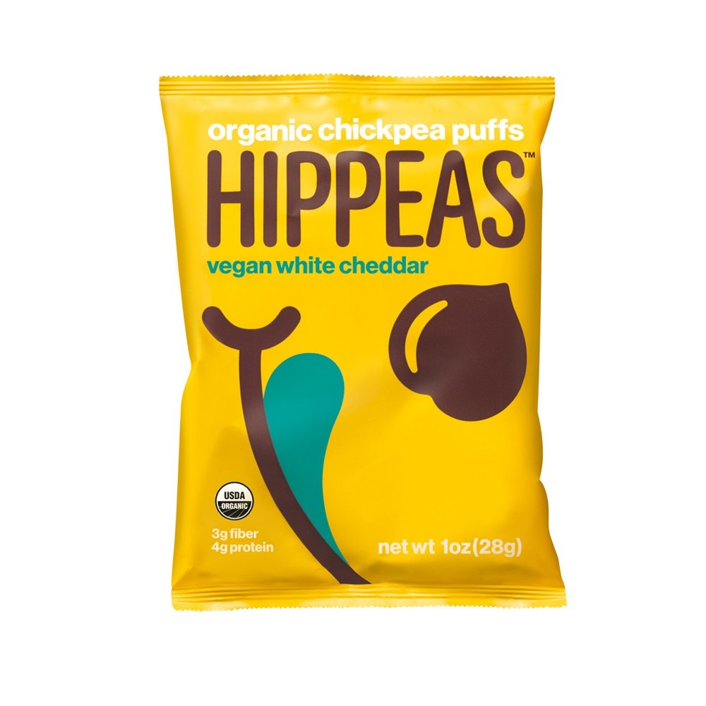 HIPPEAS Organic Chickpea Puffs Vegan White Cheddar - 24 Pack (1oz Each) | Gluten Free, High Protein, Crunchy Snacks | Perfect for School Lunches, Road Trips & Healthy Office Snacking