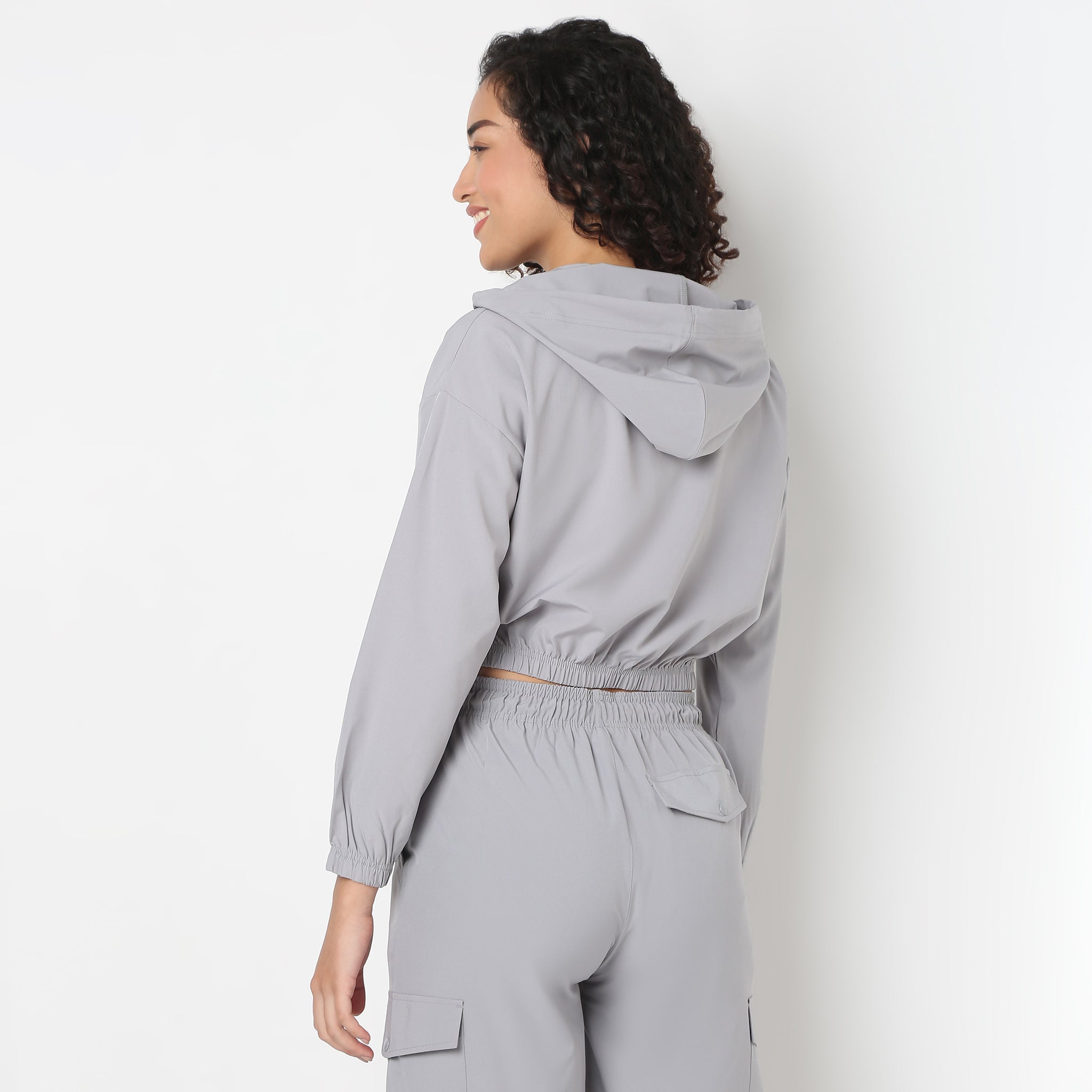 Stylish Athleisure Jacket with Front Zipper & Patch Pockets - Perfect for Gym, Running & Casual Outfits | Women's Lightweight Hooded Windbreaker