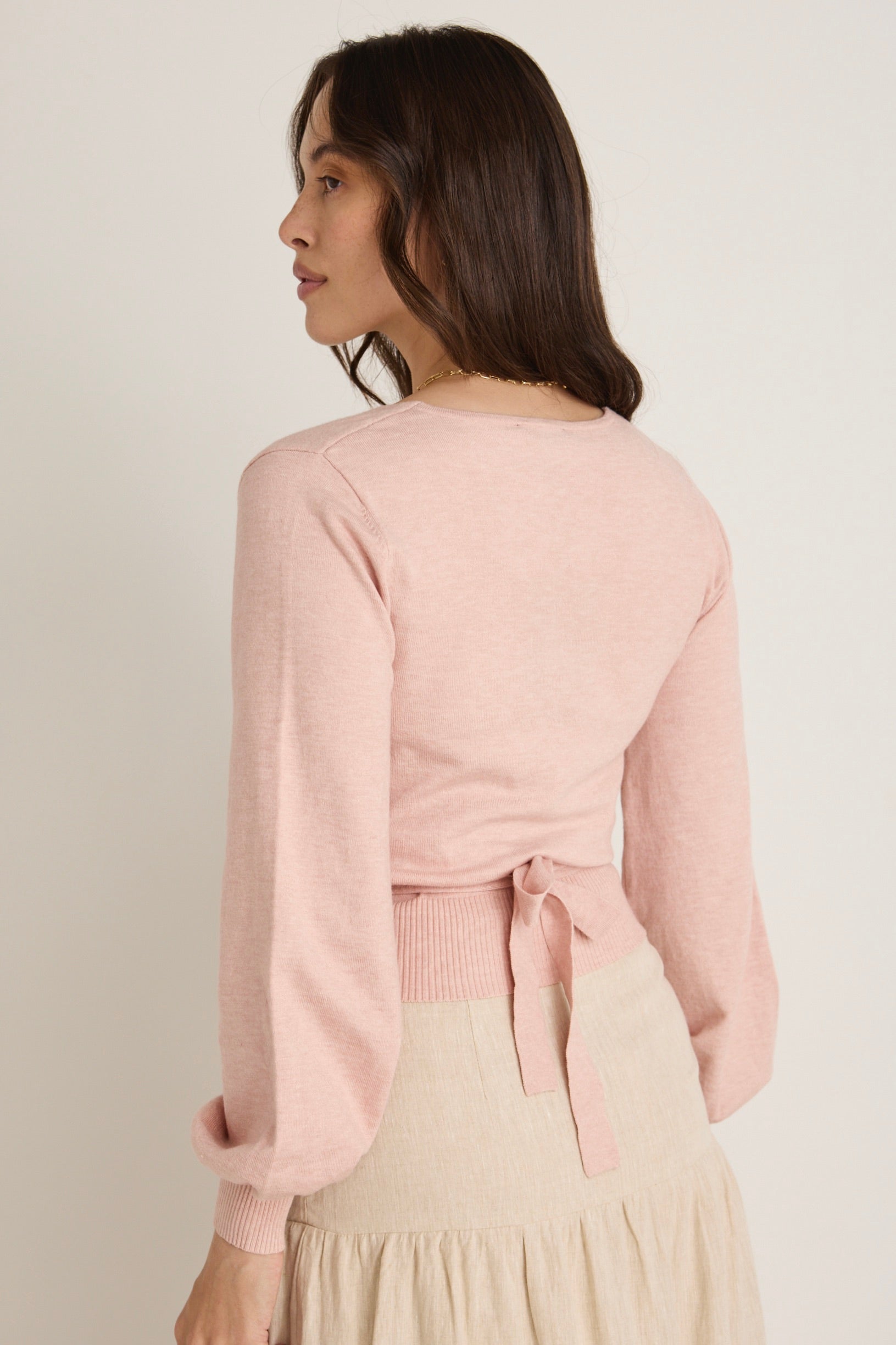 Cross My Heart Blush Ballerina Fine Knit Wrap Cardigan - Soft Women's Sweater for Office, Date Night & Casual Outfits
