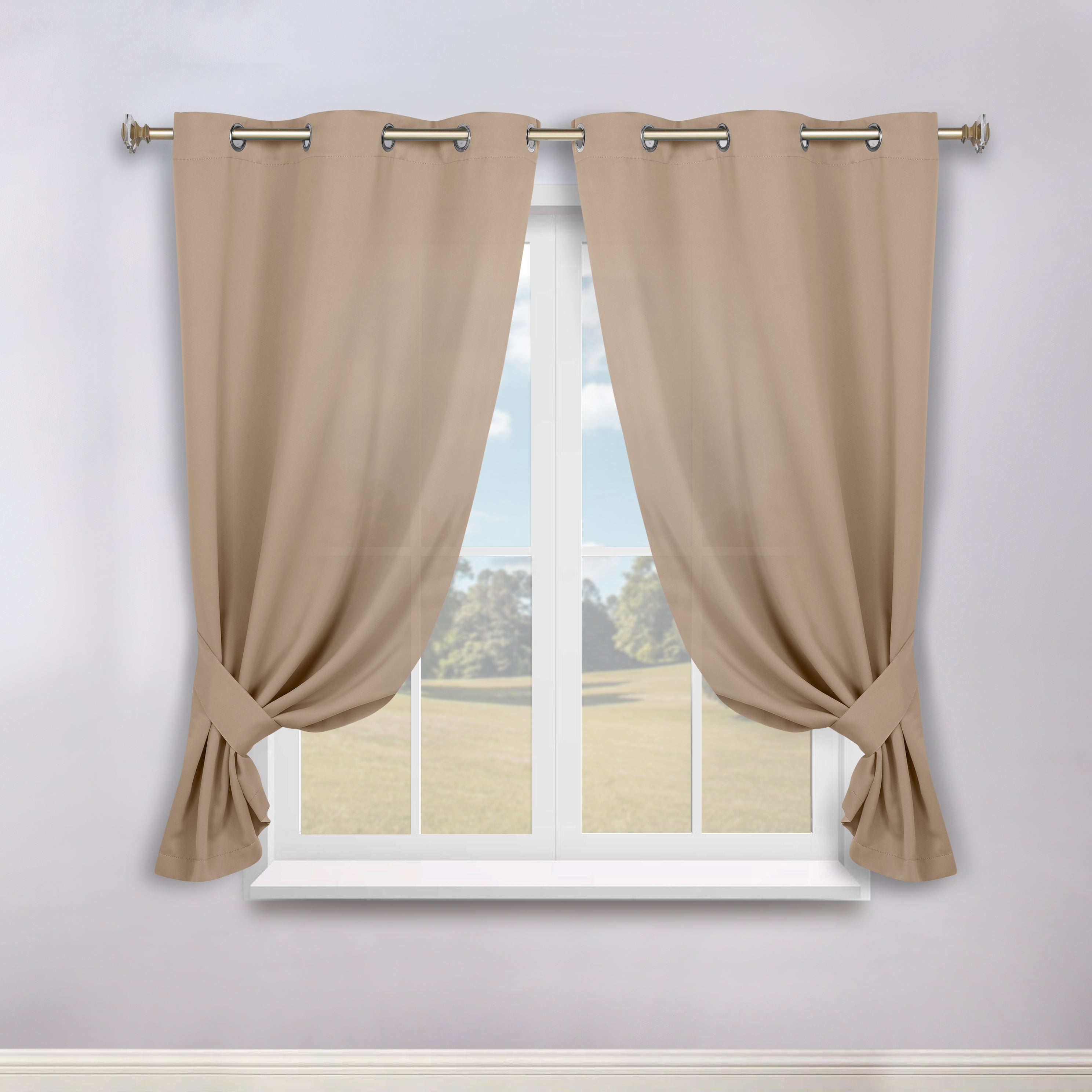 Premium Blackout Curtains Set of 2 - 100% Room Darkening, Machine Washable & Noise Reducing for Bedroom, Nursery & Home Theater