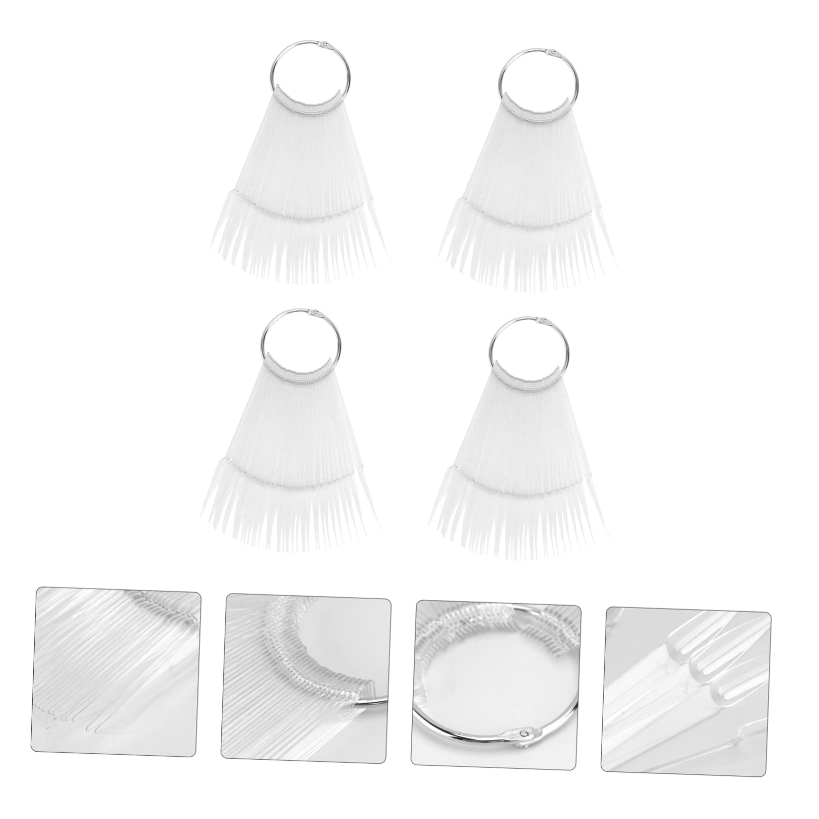 Minkissy 4 Sets/160pcs False Nail Tips - Acrylic Nail Display Cards, Practice Rings & Color Plates for Nail Art Salon & DIY Manicure at Home | Perfect for Nail Technicians, Students & Beginners