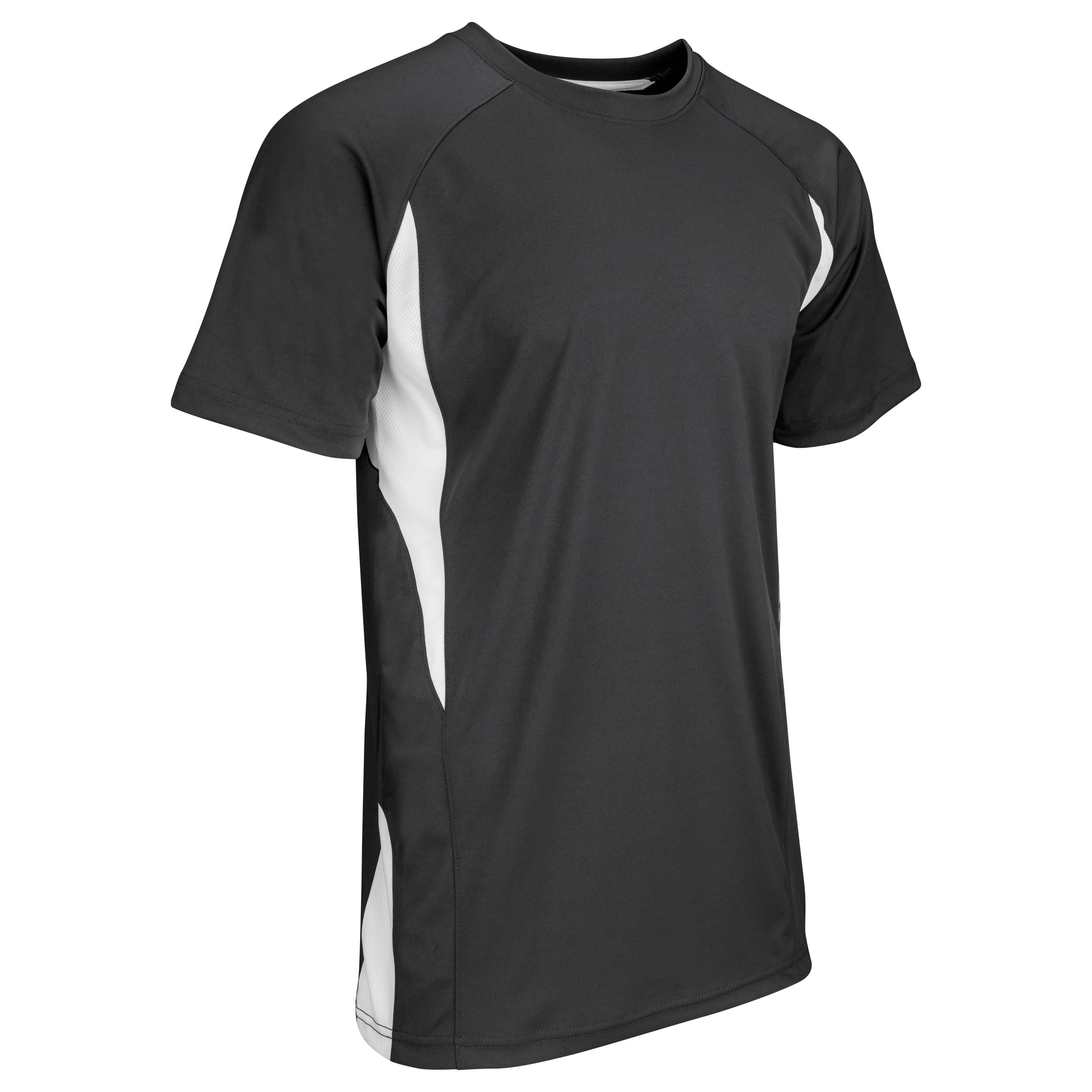 Champro Boys' Top Spin Lightweight Youth Baseball Jersey - Breathable & Durable Performance Shirt for Kids, Black & White, Medium Size - Perfect for Little League Games, Practice & Team Uniforms
