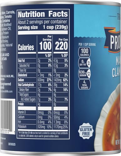 Progresso Traditional Manhattan Clam Chowder Canned Soup - Gluten Free, 19 oz (Pack of 12) | Comfort Food for Cold Days, Quick Lunch & Emergency Pantry Stock