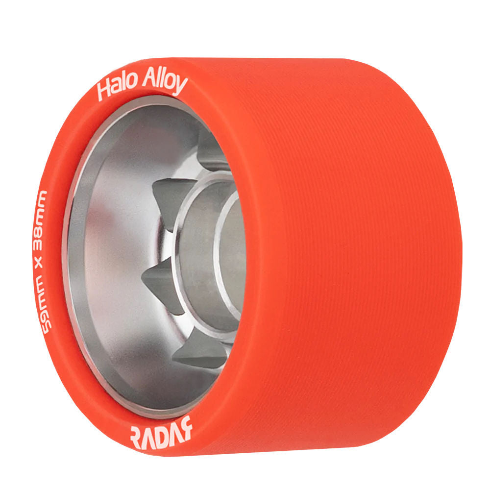 Premium Radar Halo Alloy 59mm Roller Skate Wheels - 4 Pack Set for Indoor/Outdoor Skating, Rink, Derby & Artistic Roller Skating - High Performance Urethane Wheels for Smooth Ride