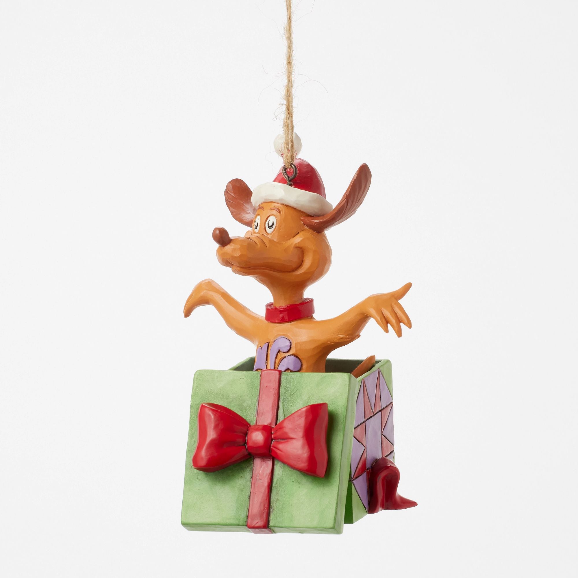 Max in Present Ornament - Elegant Christmas Gift Box for Holiday Decorations | Perfect for Tree Decor, Home & Office Festive Decor