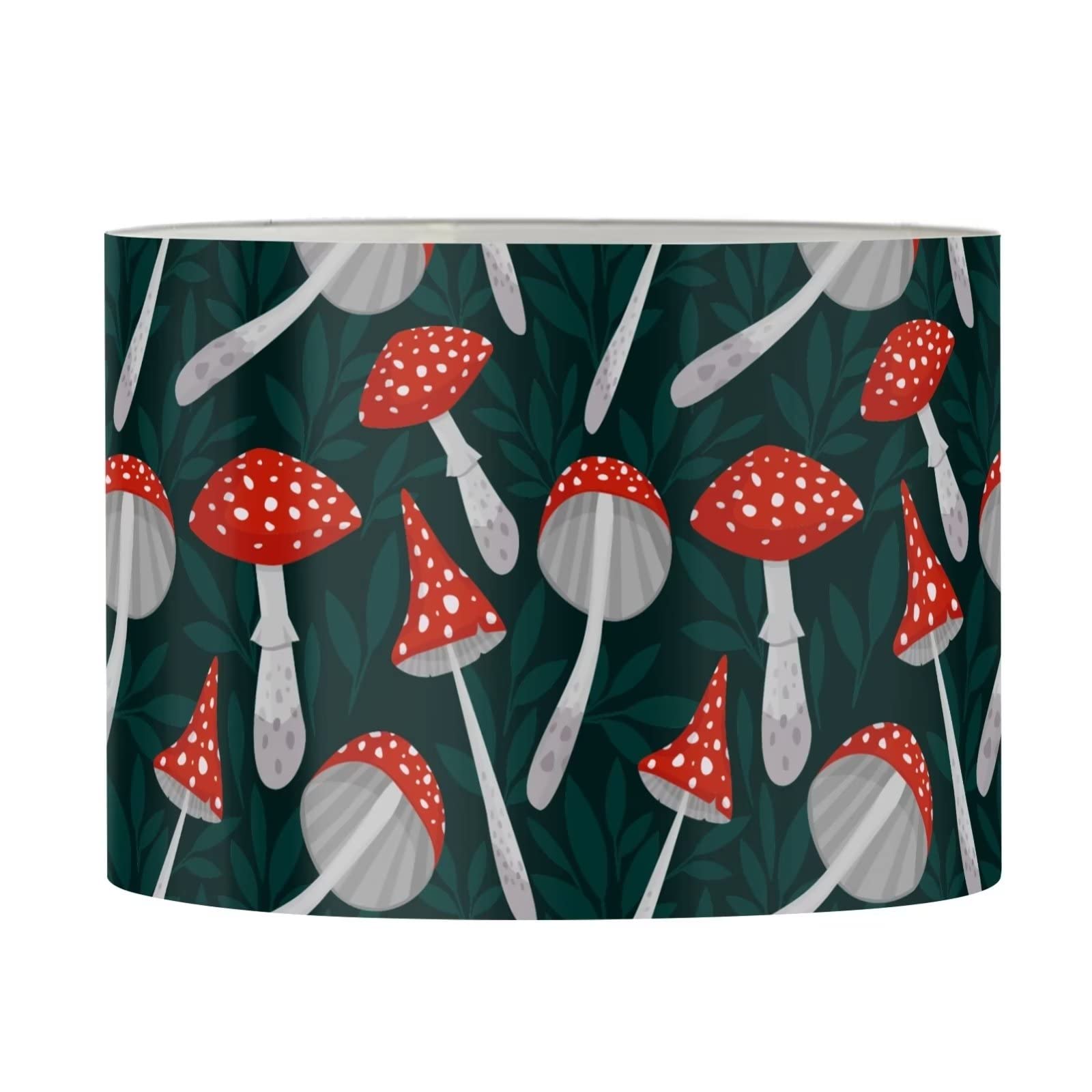 UNICEU Mushroom Print Drum Lamp Shade - 11.2