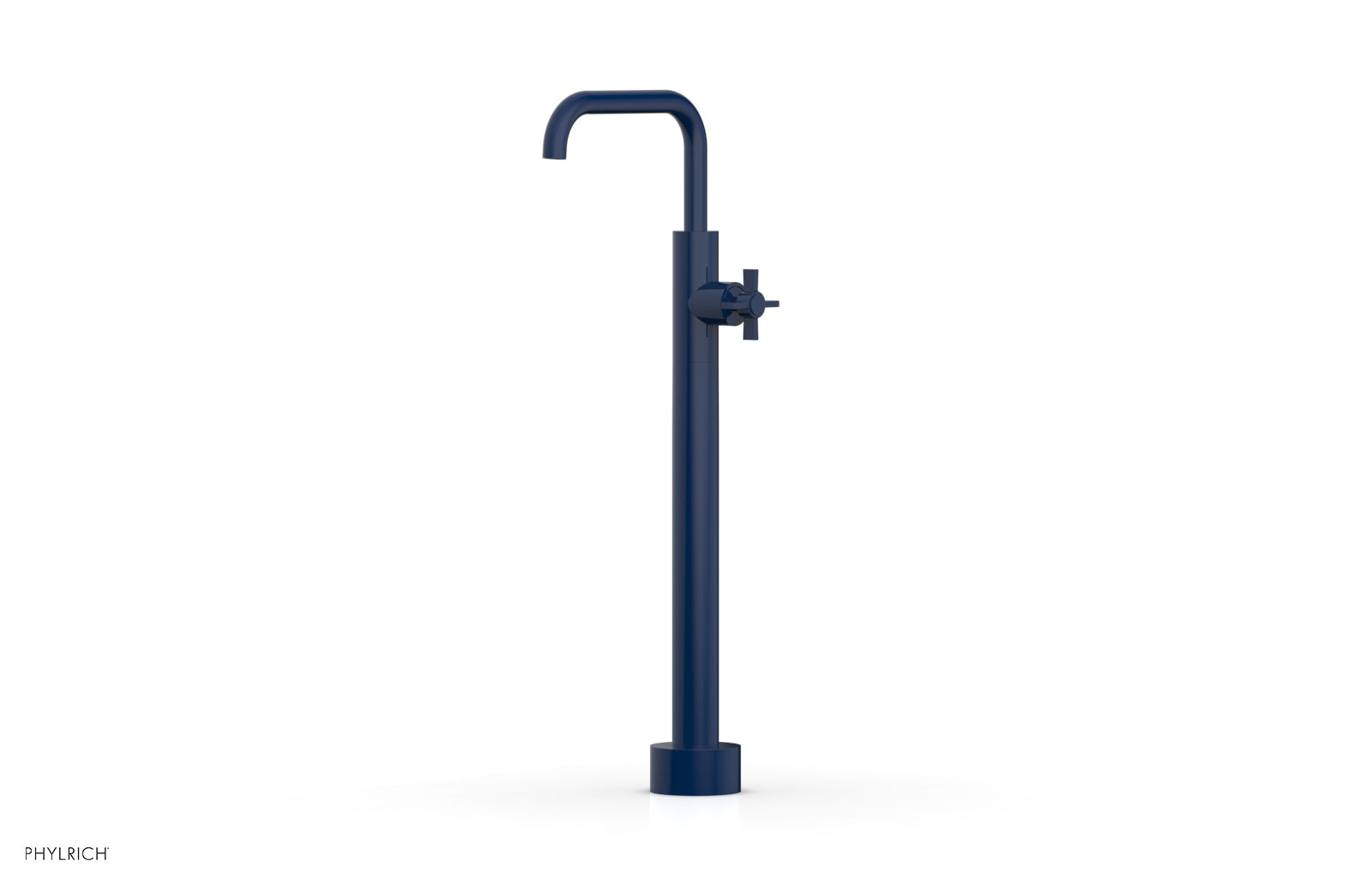 BASIC Low Floor Mount Tub Filler with Cross Handle - D132 45 04 - Perfect for Modern Bathroom Renovations and Spa-Like Showower Experiences
