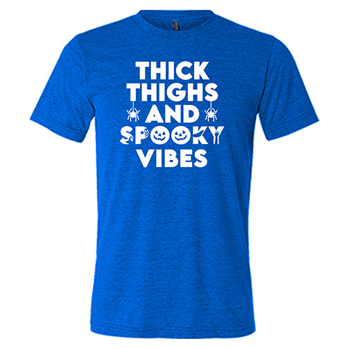Thick Thighs & Spooky Vibes Graphic T-Shirt - Unisex Casual Cotton Tee for Halloween, Fall Fashion & Everyday Wear