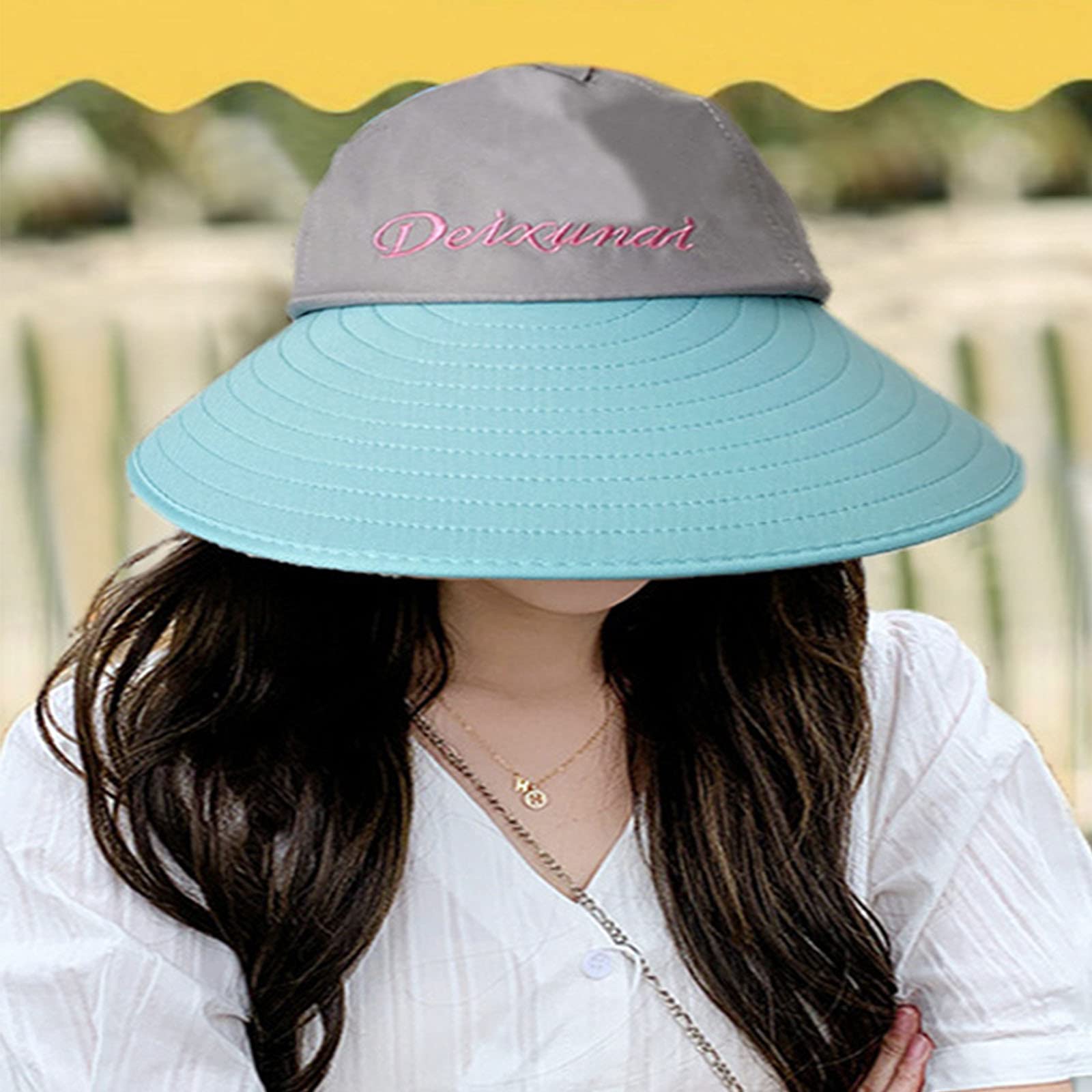 UPF 50+ Women's Sun Hat with Wide Brim - UV Protective Beach Visor & Ponytail Design for Outdoor Activities, Gardening, and Summer Vacations
