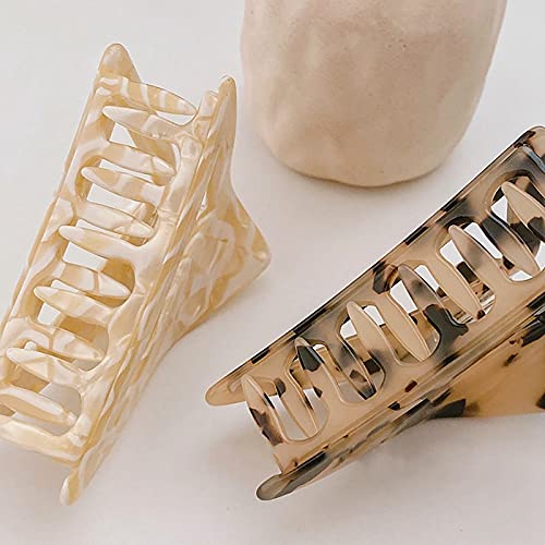 Non-Slip Strong Hold Hair Claw Clips - 2PCS Large Fashion Hair Clips for Women | Elegant Handmade Barrettes & Hair Accessories | Perfect for Work, Parties & Everyday Styling
