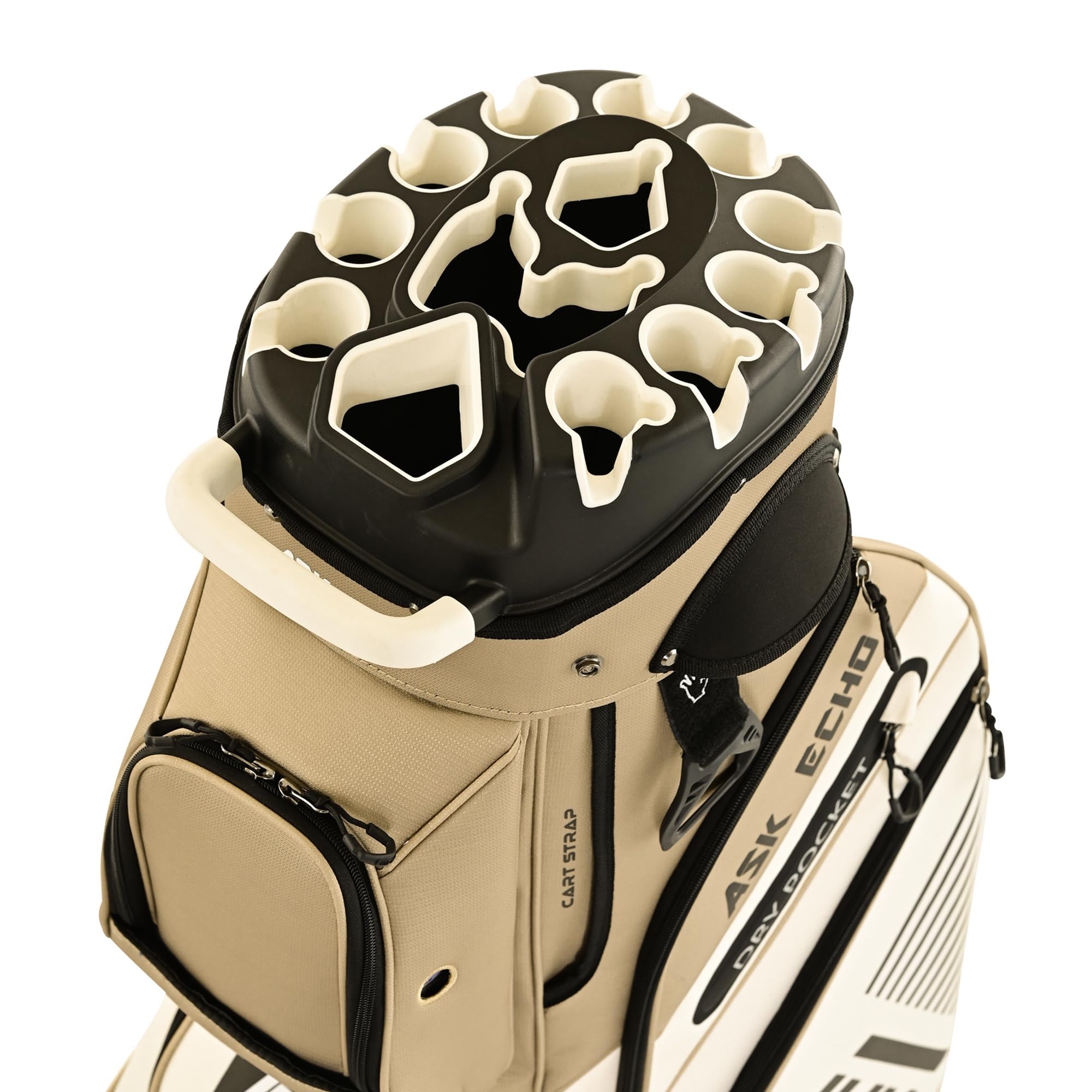 ASK ECHO 2024 Premium T-Lock Golf Cart Bag with 14-Way Organizer Divider Top - Durable Golf Bag with Comfortable Handles & Waterproof Rain Cover for Men - Perfect for Golf Courses, Tournaments & Driving Range Practice